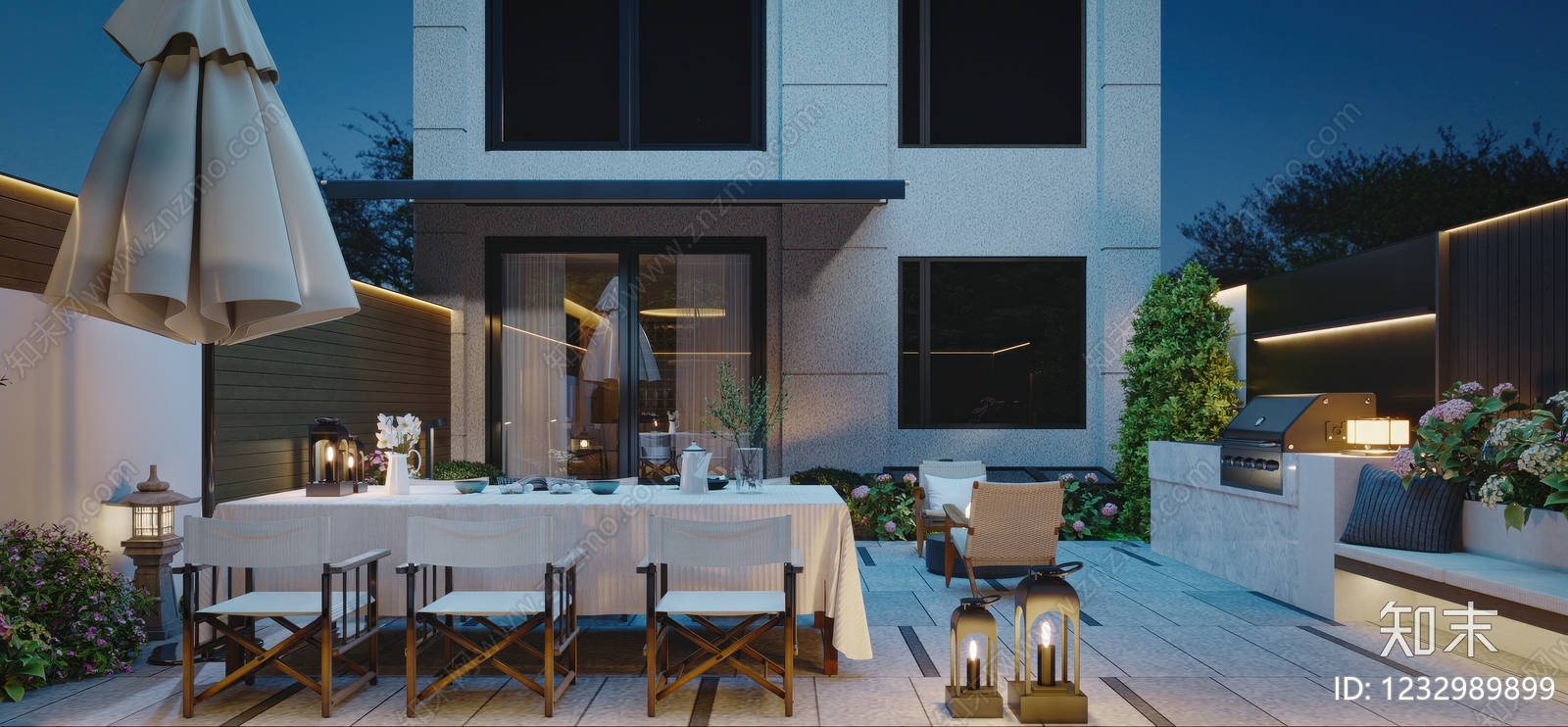 现代简约庭院3D模型下载【ID:1232989899】