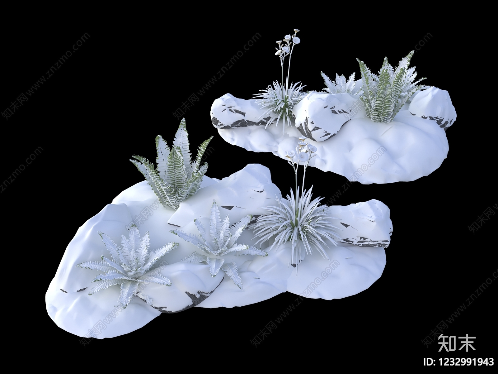 极简草本植物3D模型下载【ID:1232991943】