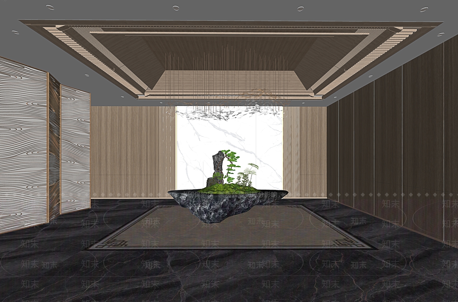 新中式其他公共空间SU模型下载【ID:1232993499】