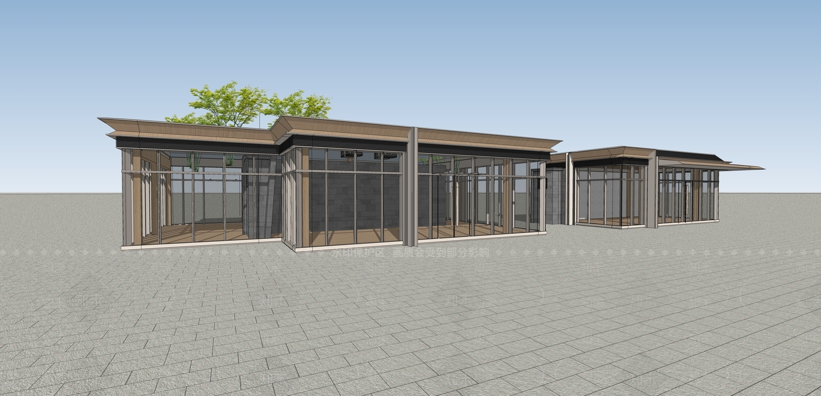 现代主义小公建SU模型下载【ID:1232996743】