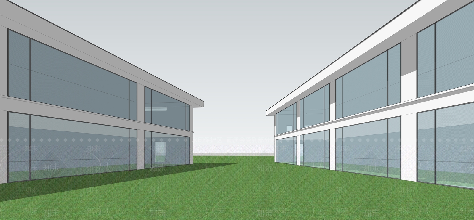 现代主义学校建筑SU模型下载【ID:1233003794】