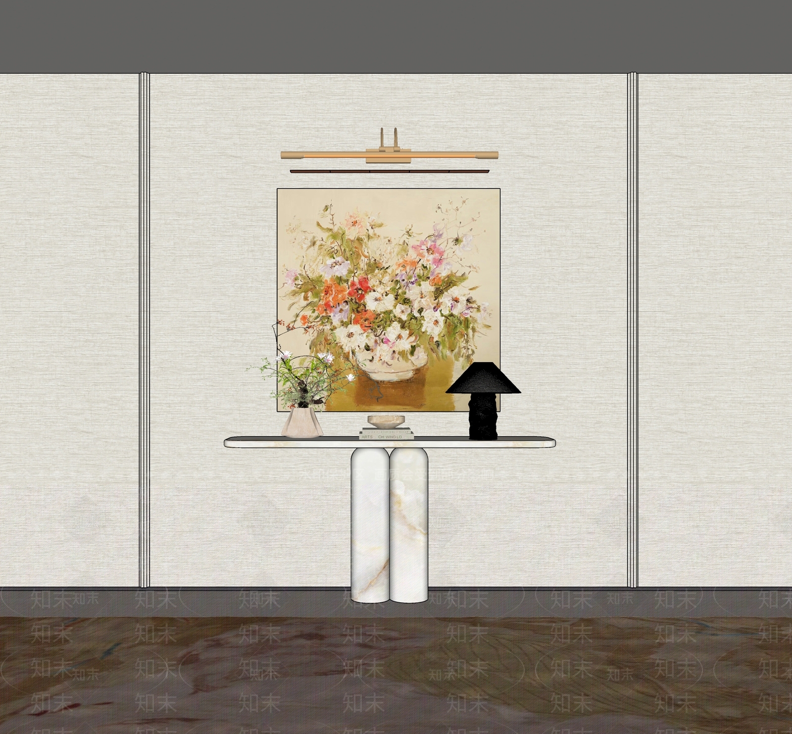 奶油风玄关SU模型下载【ID:1233004969】