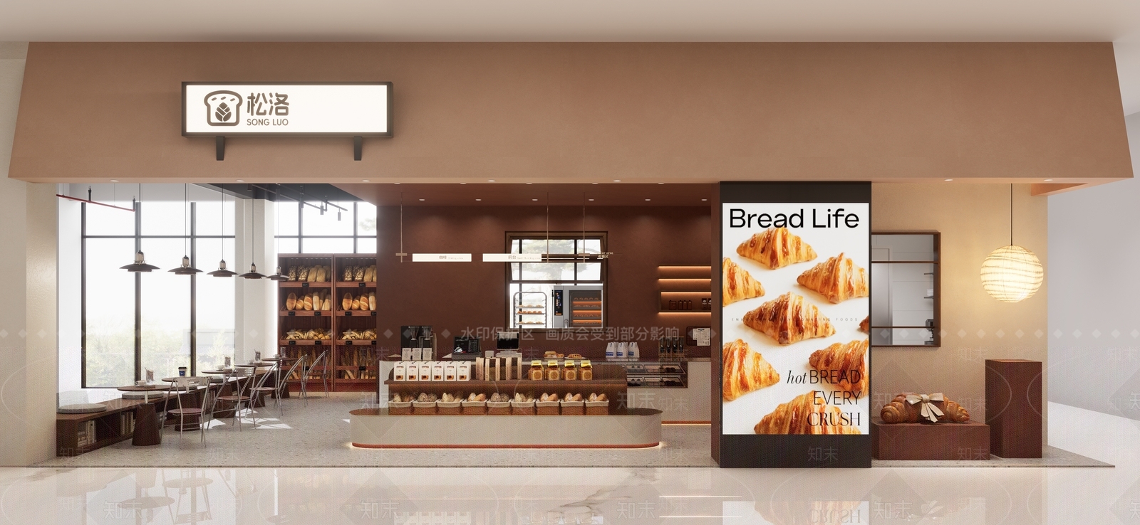 现代简约甜品面包店SU模型下载【ID:1233009037】