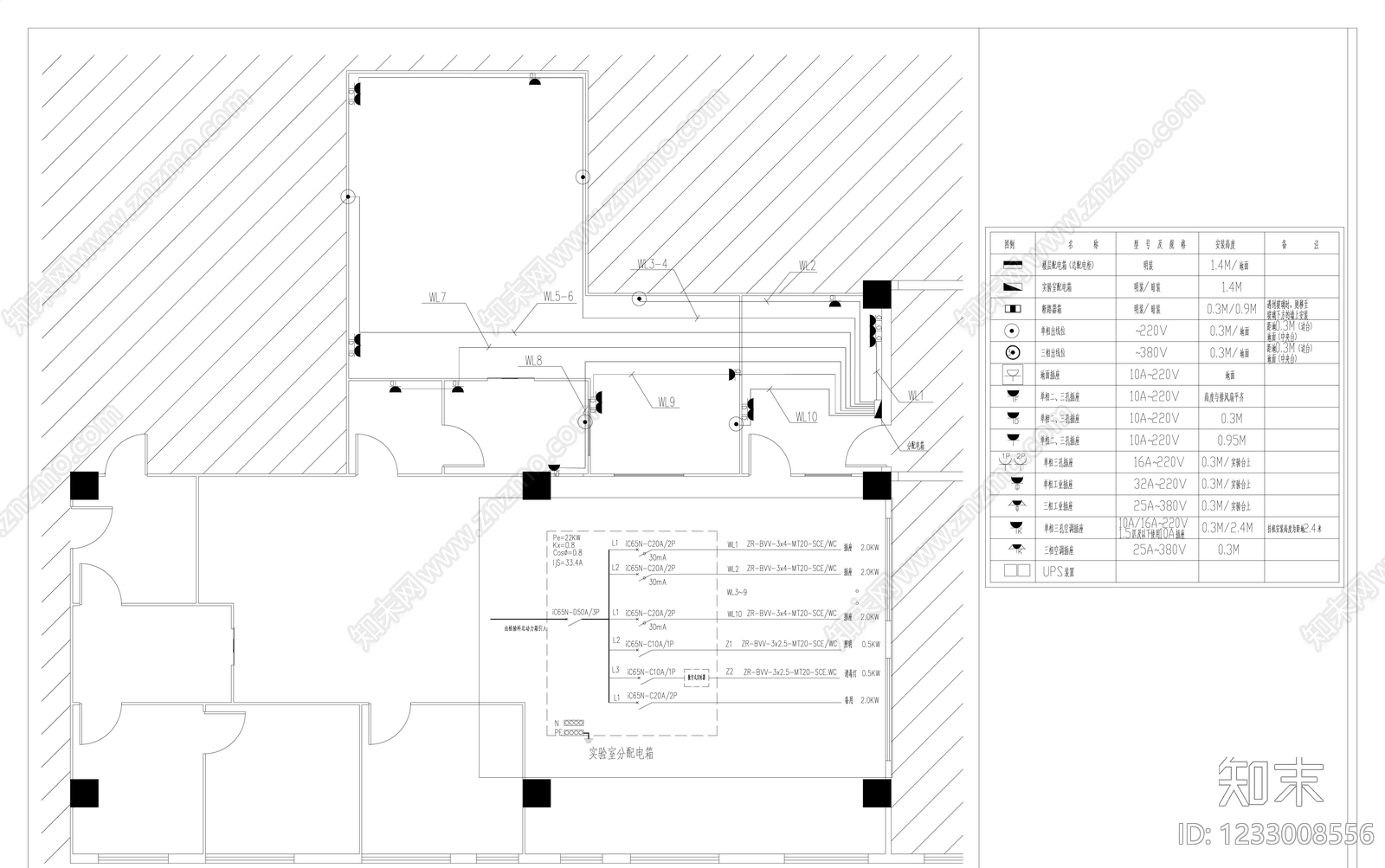 实验室cad施工图下载【ID:1233008556】