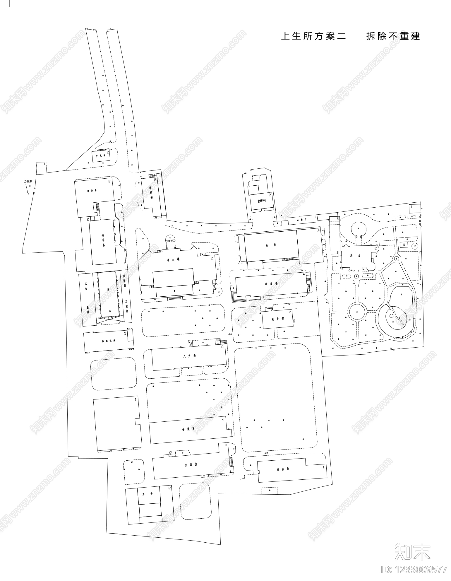 产业园建筑cad施工图下载【ID:1233009577】