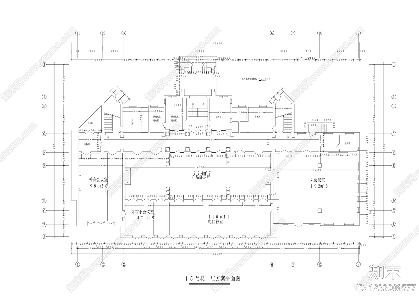 产业园建筑cad施工图下载【ID:1233009577】