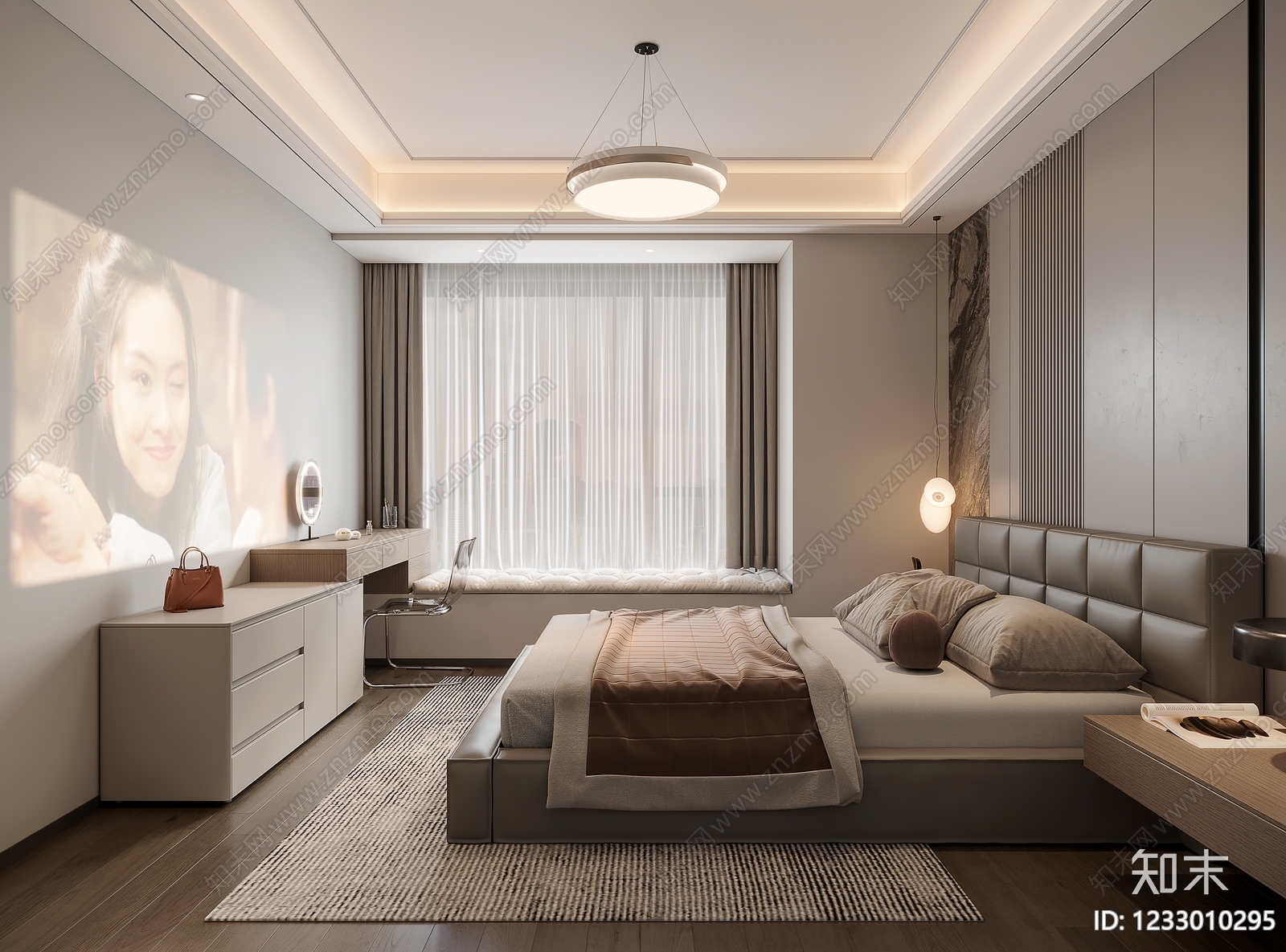 意式极简主卧3D模型下载【ID:1233010295】