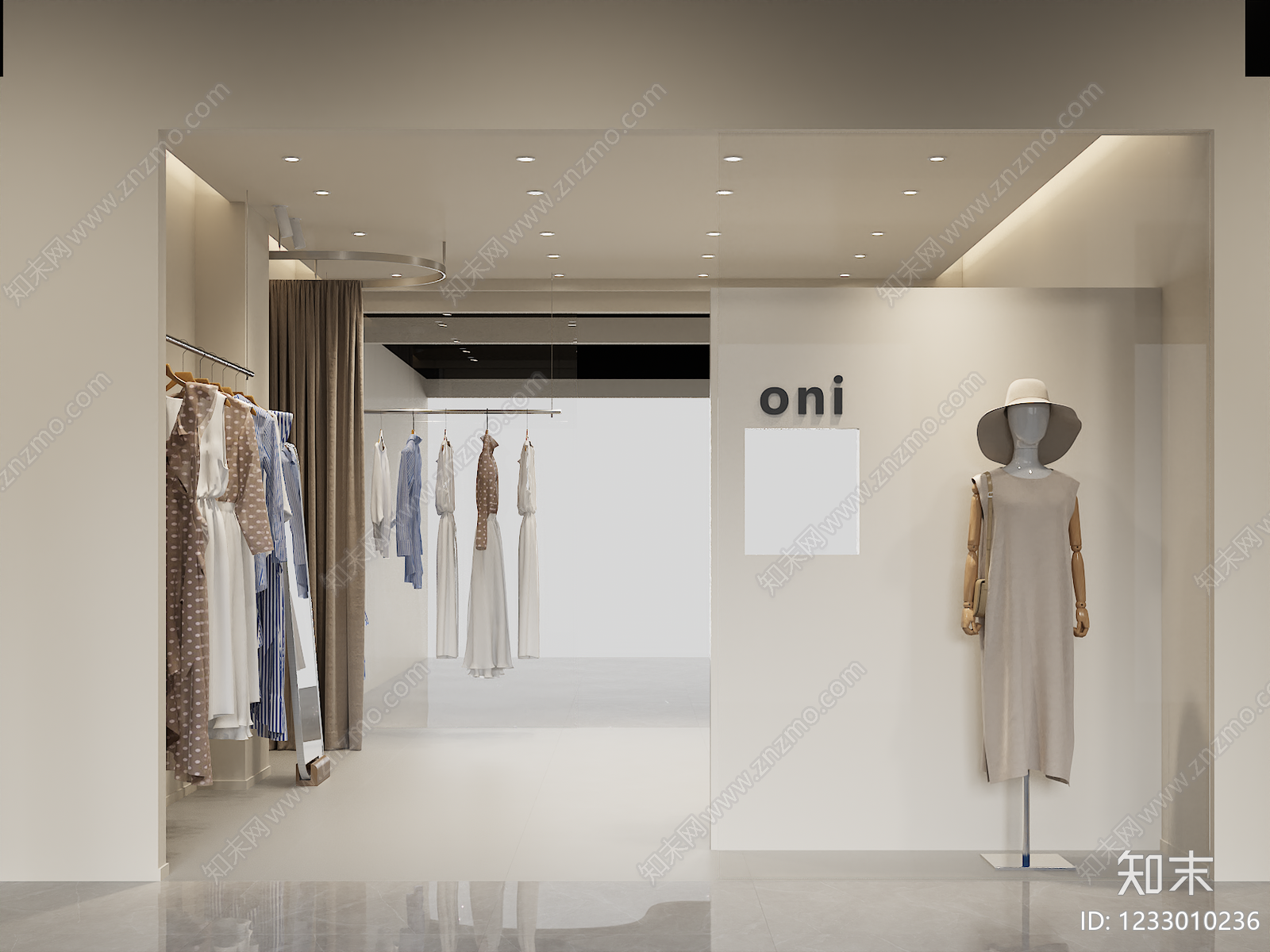 奶油风服装店3D模型下载【ID:1233010236】