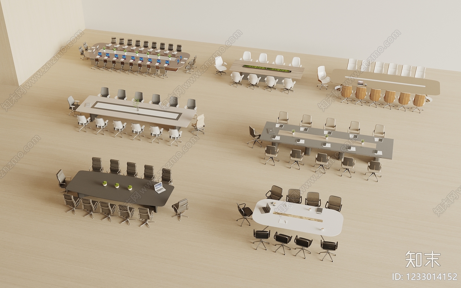 现代简约会议桌3D模型下载【ID:1233014152】