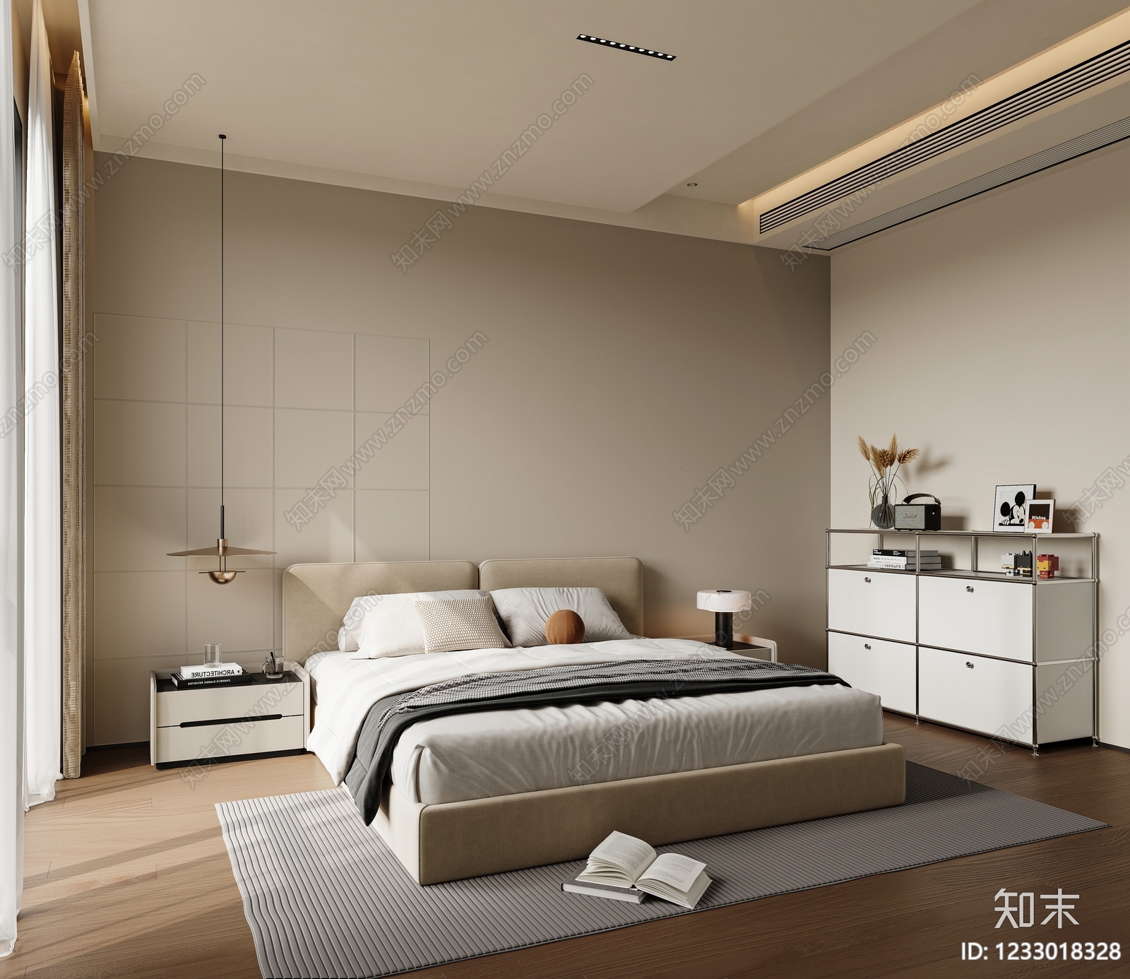 现代简约主卧3D模型下载【ID:1233018328】