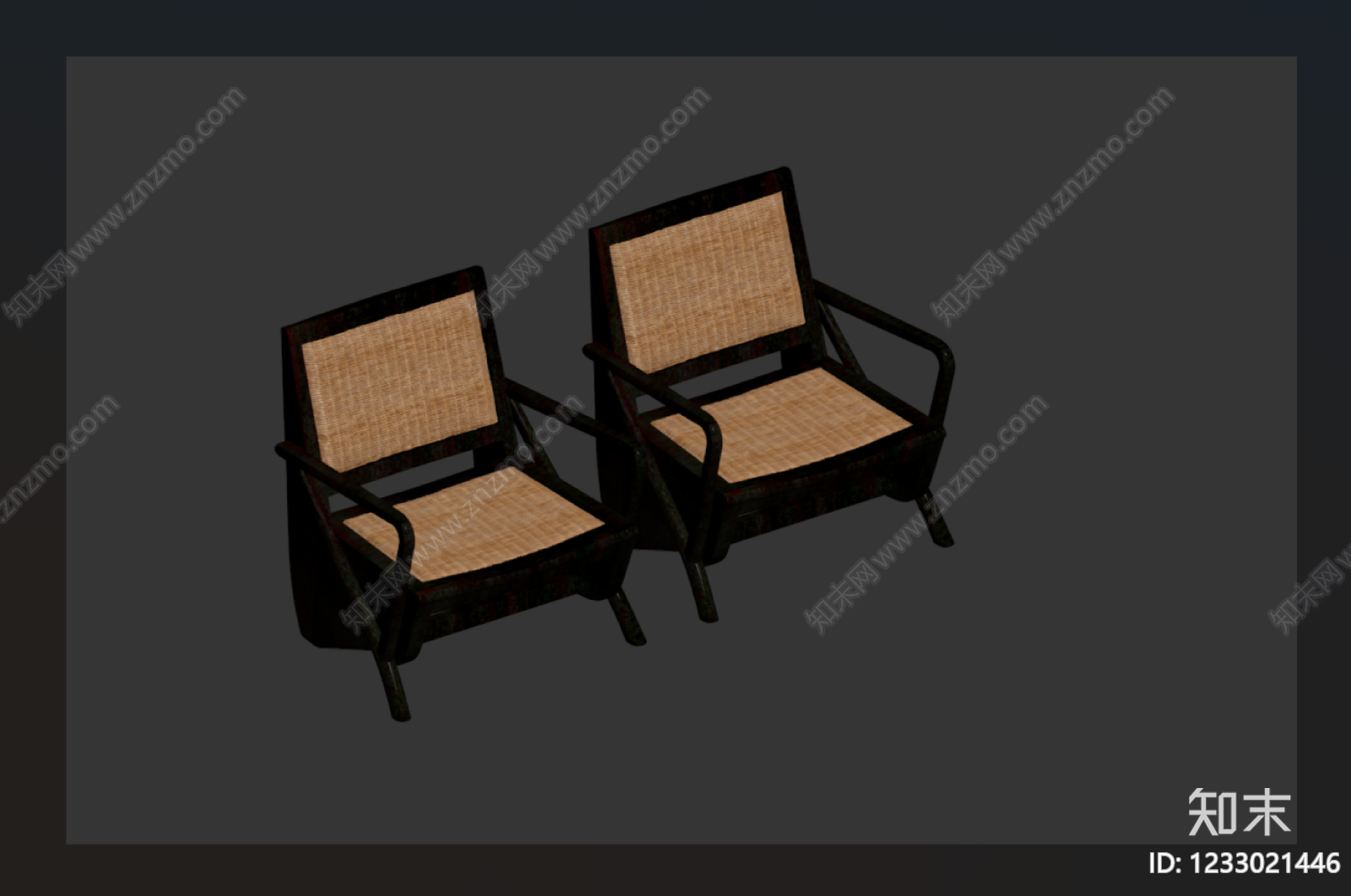 中古风休闲椅3D模型下载【ID:1233021446】