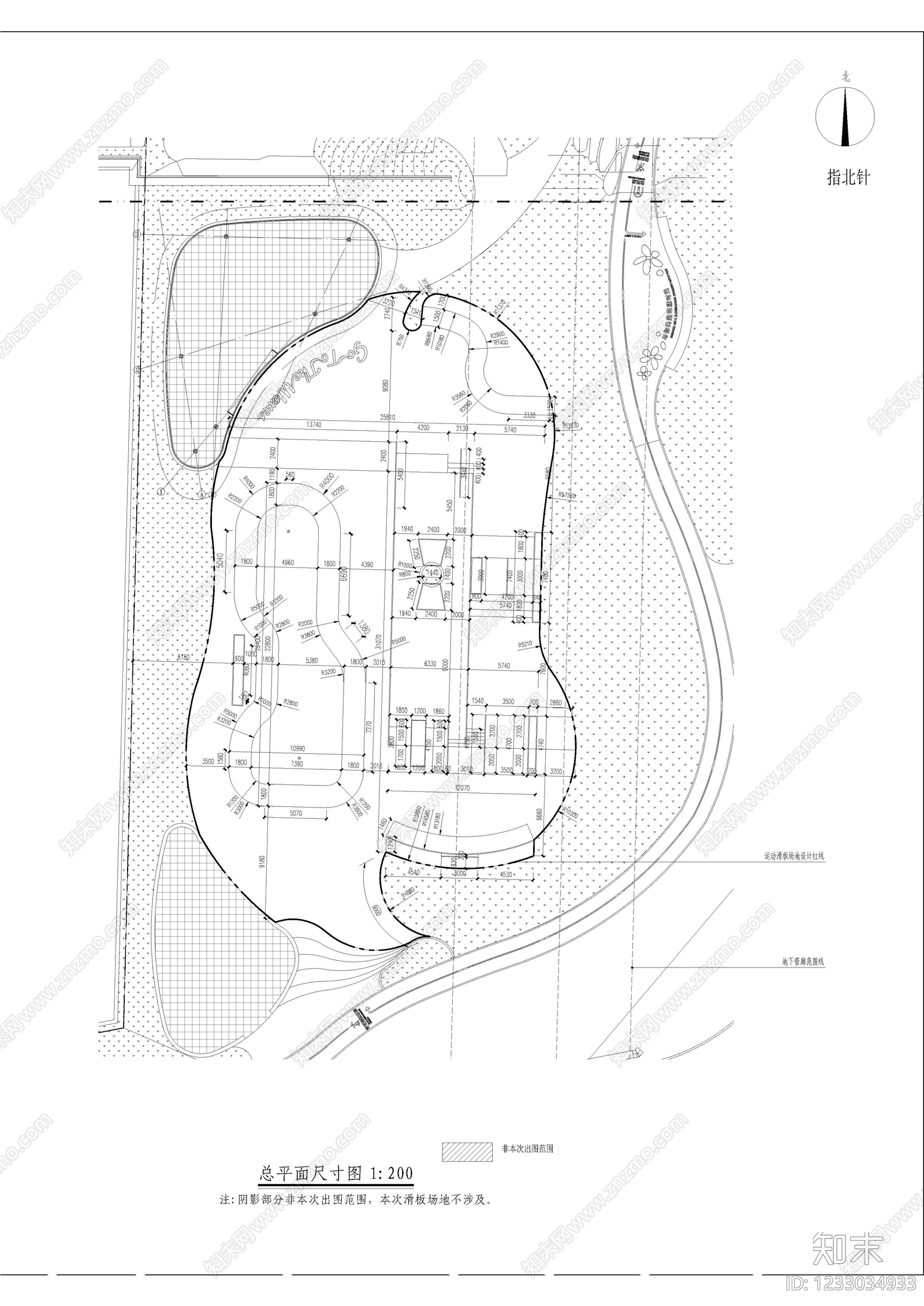 体育公园cad施工图下载【ID:1233034933】