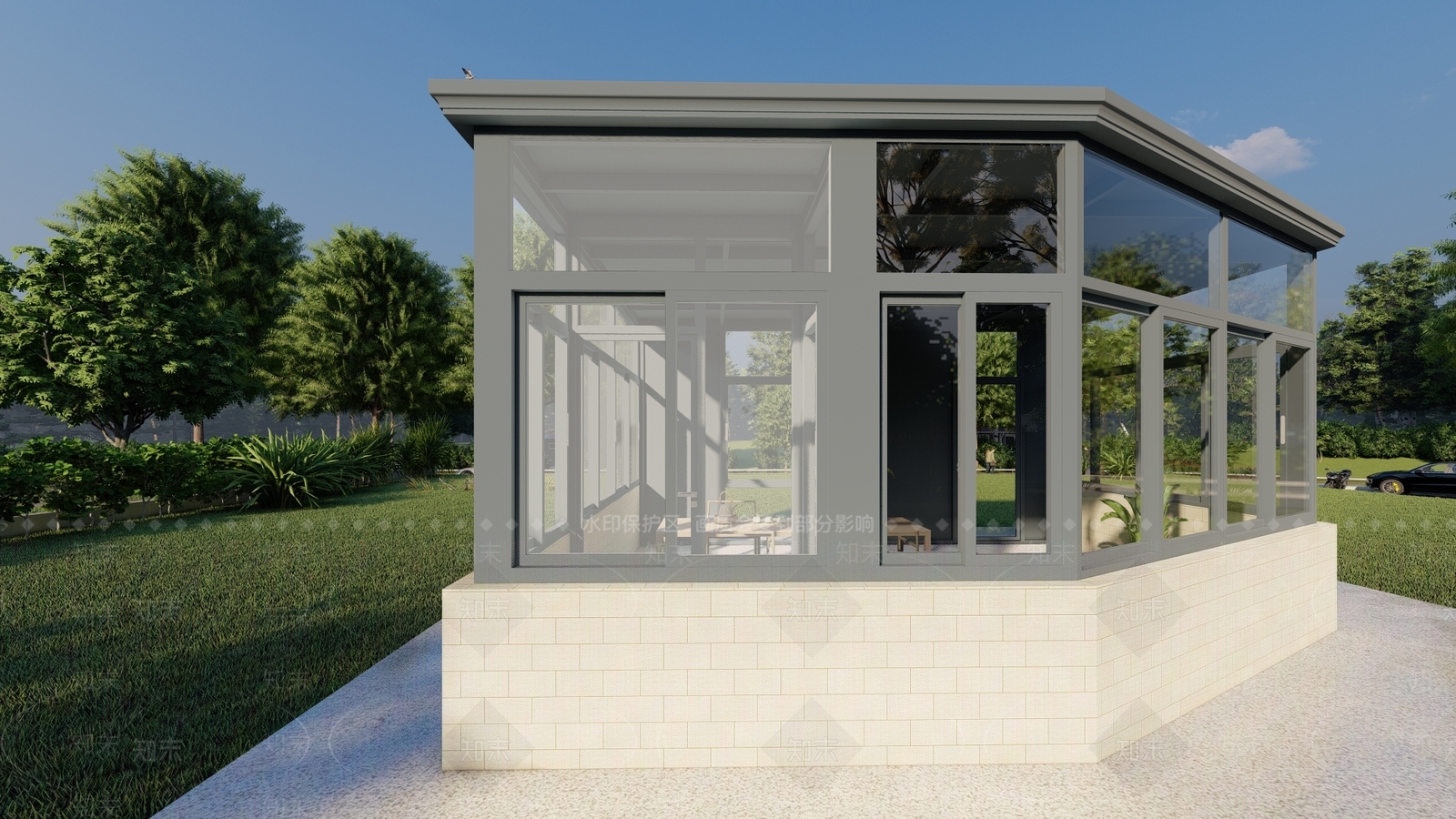 新中式小公建SU模型下载【ID:1233049827】