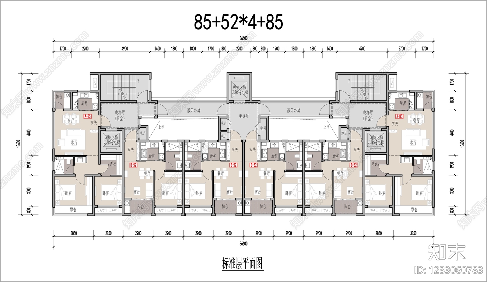 公寓建筑cad施工图下载【ID:1233060783】