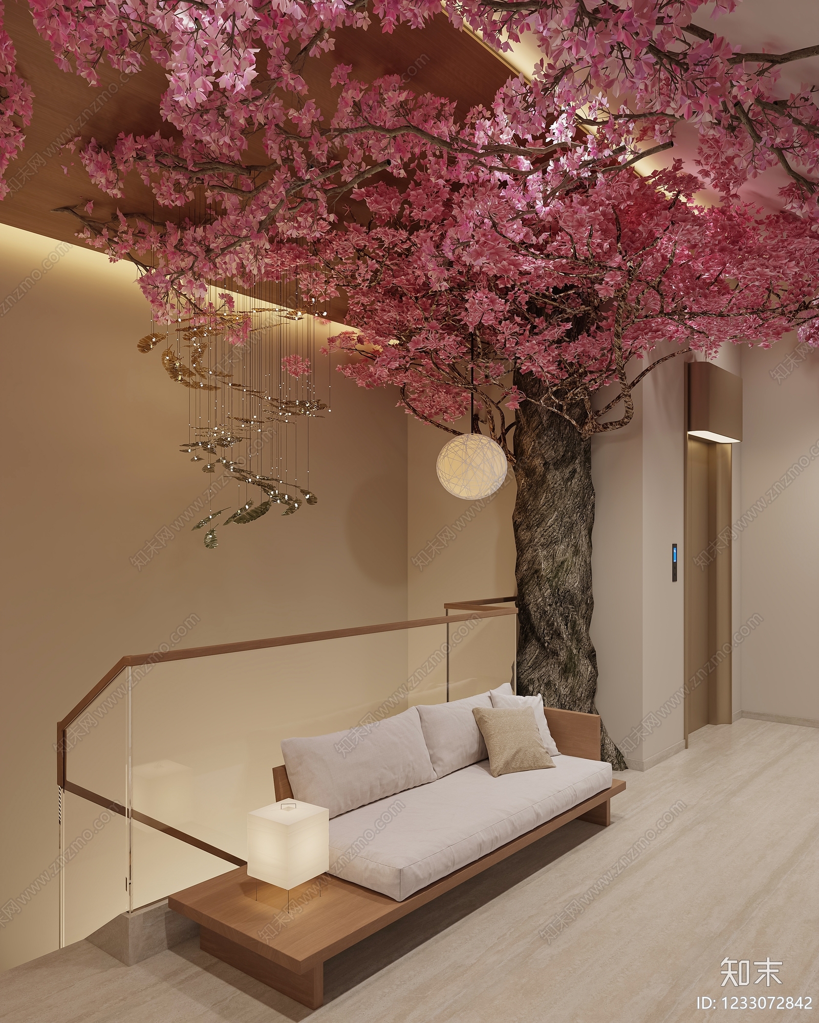 新中式酒店走廊3D模型下载【ID:1233072842】