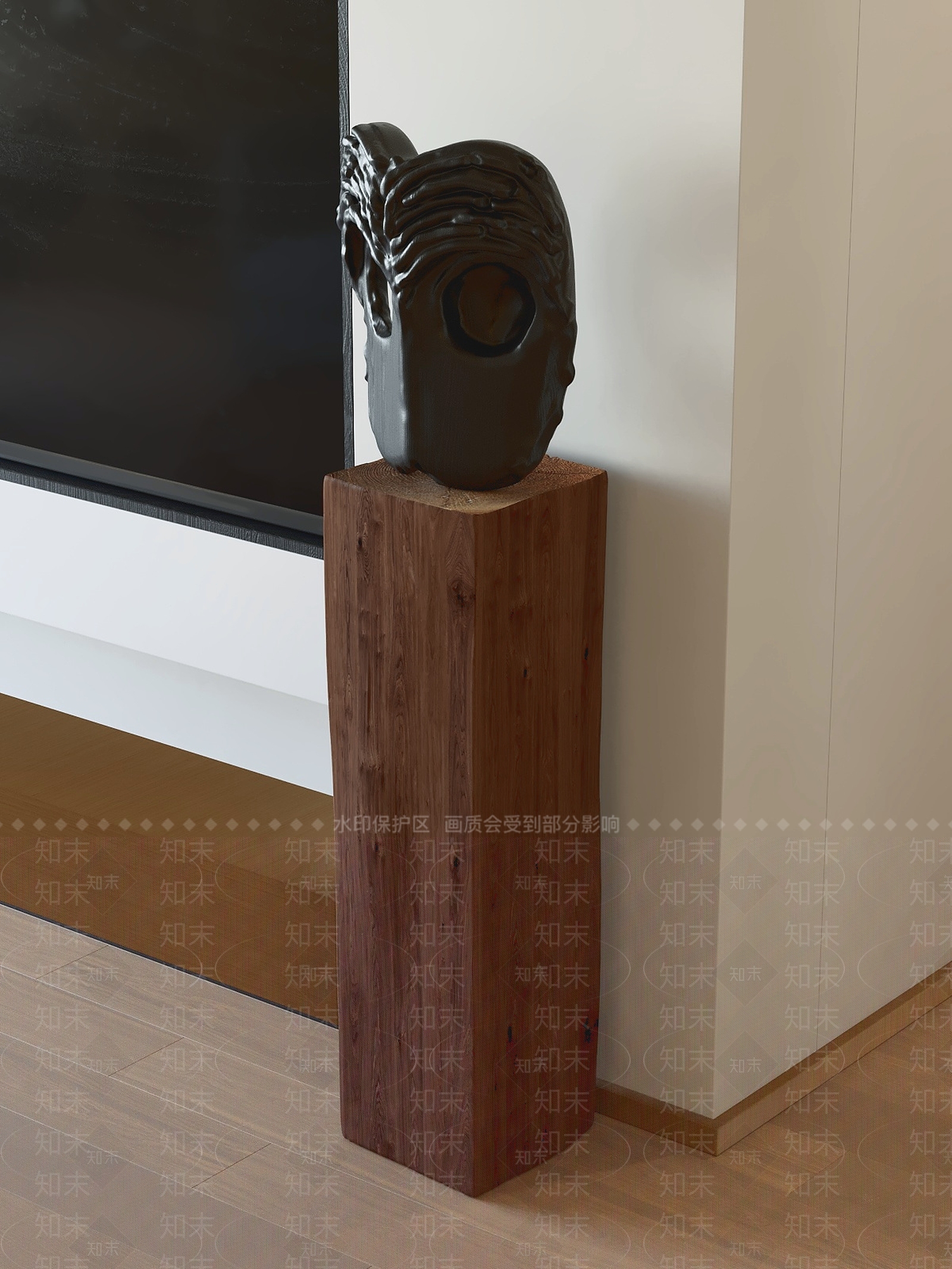 中古风雕塑SU模型下载【ID:1233078963】