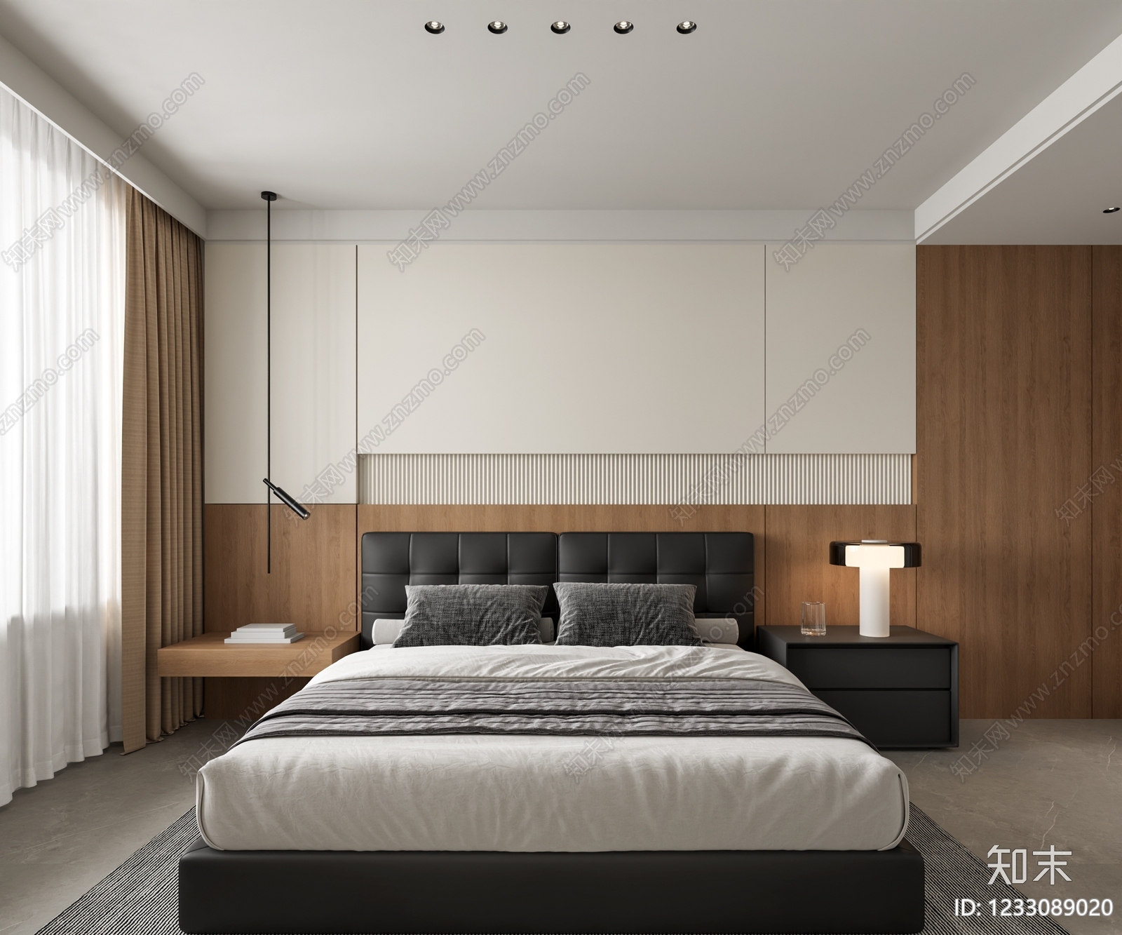 现代简约主卧3D模型下载【ID:1233089020】