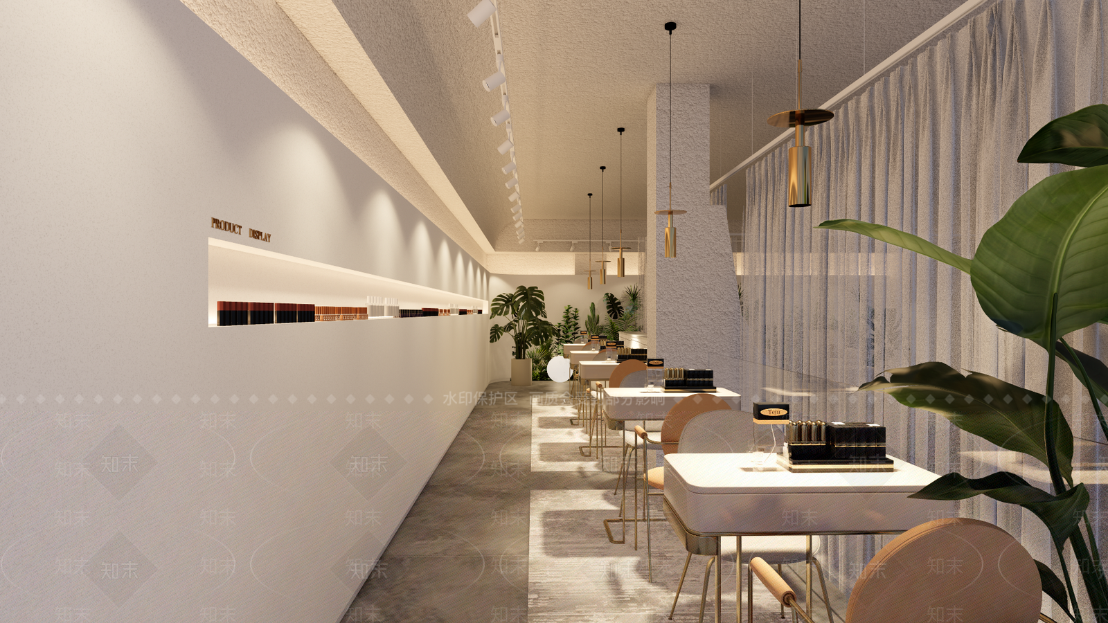 轻奢美甲店SU模型下载【ID:1233090775】