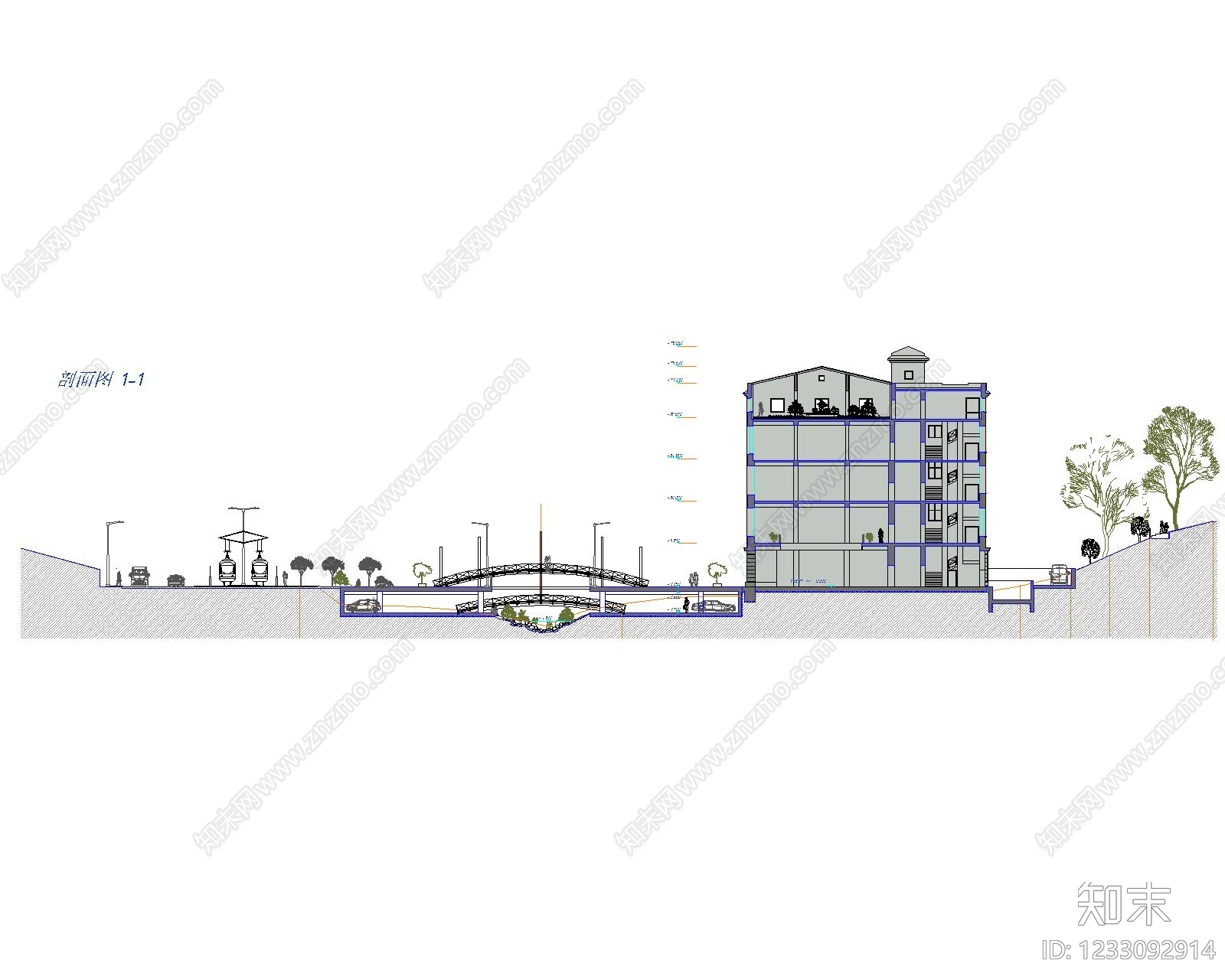 大型停车场景观cad施工图下载【ID:1233092914】