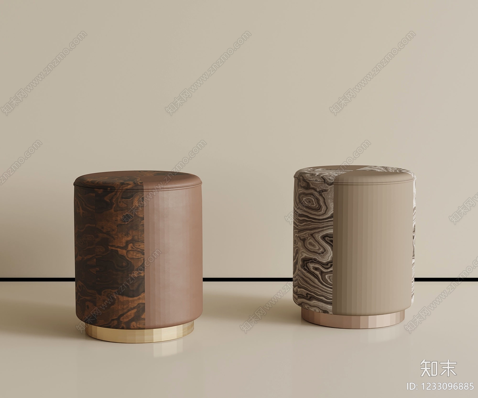 轻奢沙发凳3D模型下载【ID:1233096885】
