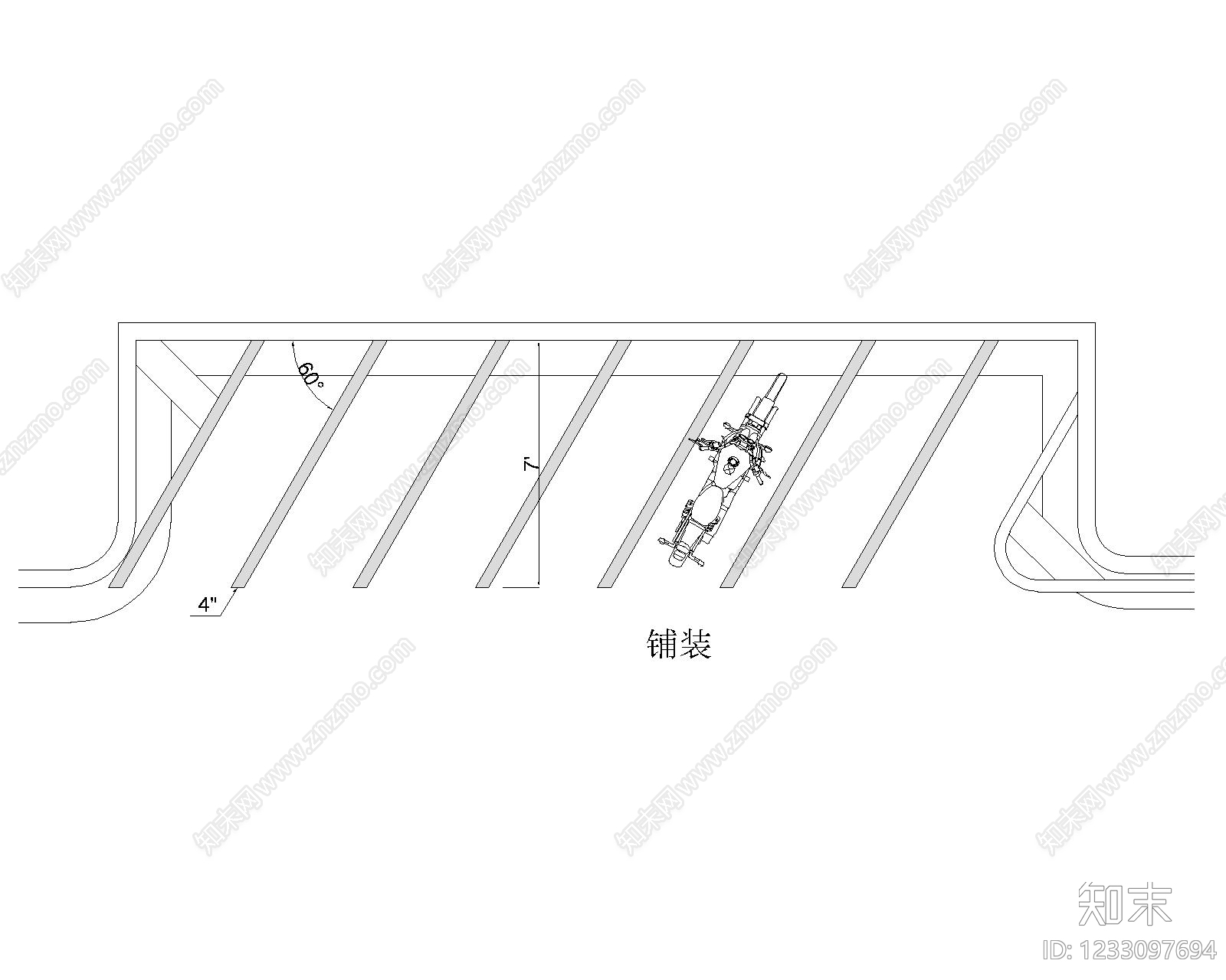 停车位cad施工图下载【ID:1233097694】