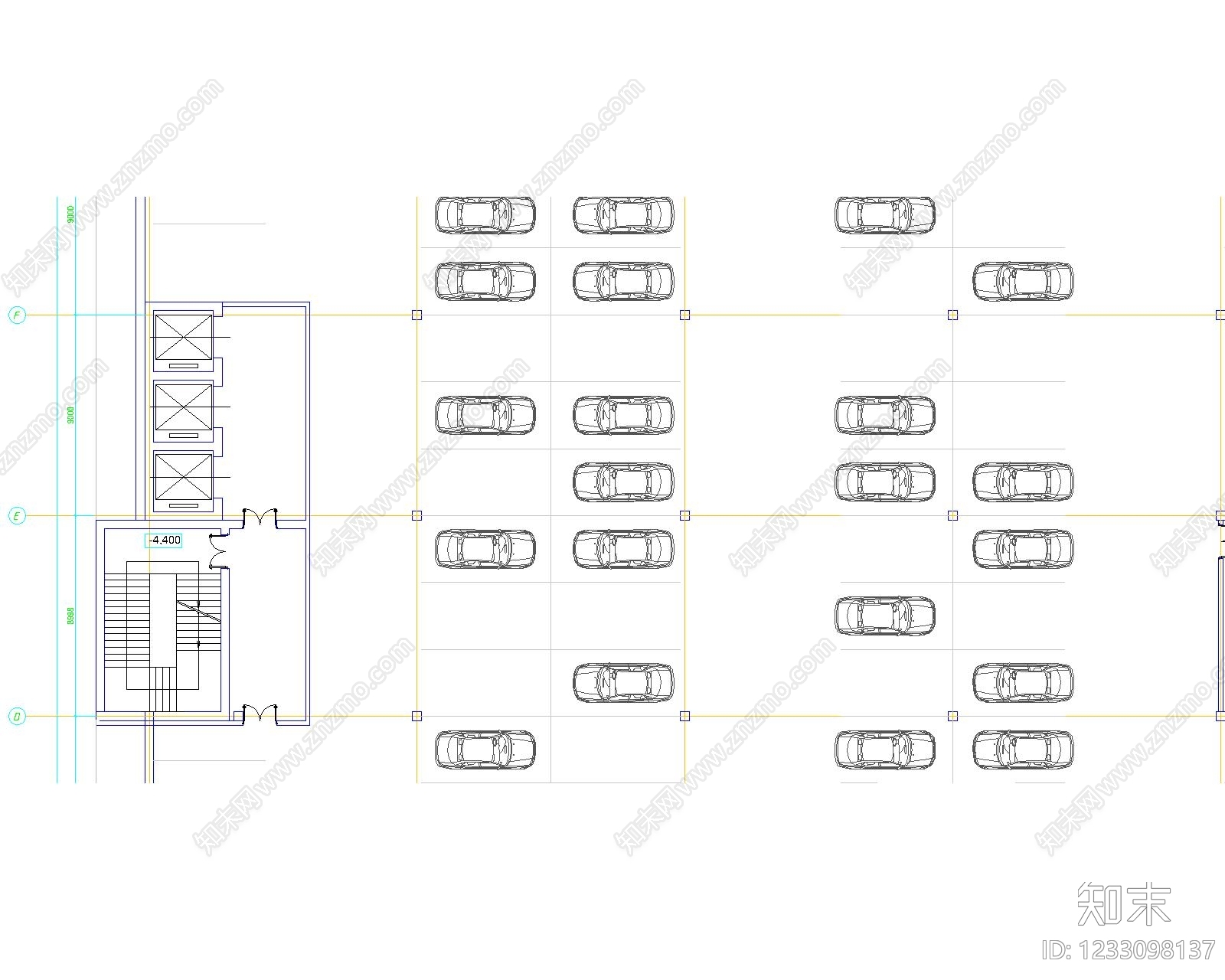 停车场cad施工图下载【ID:1233098137】