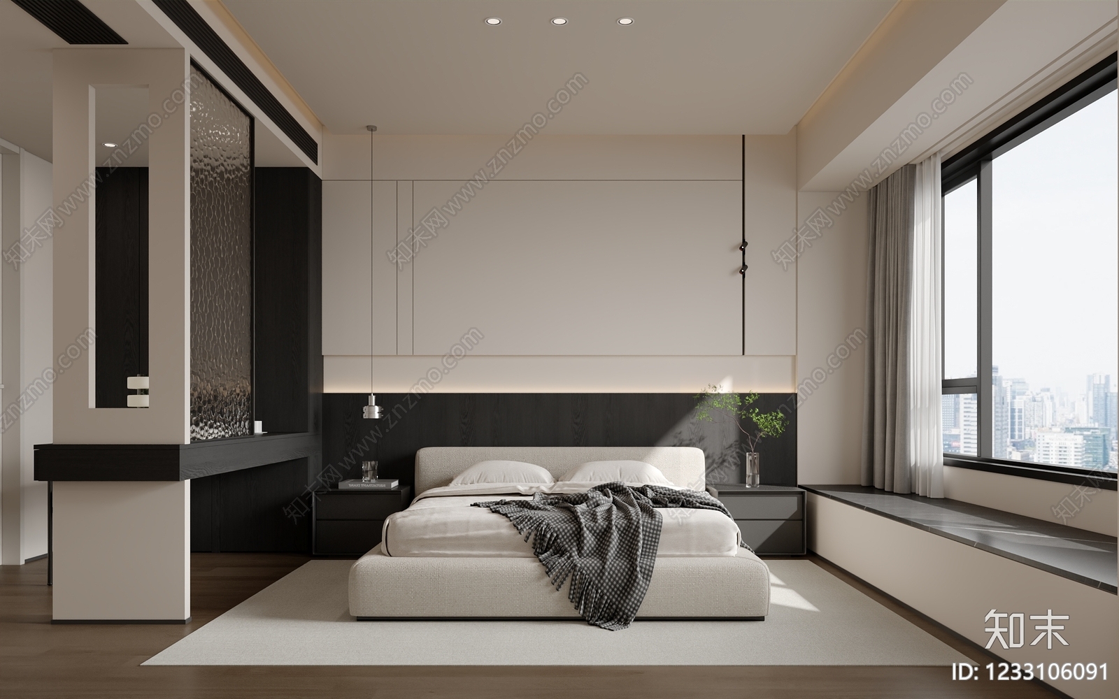 现代简约家居卧室3D模型下载【ID:1233106091】