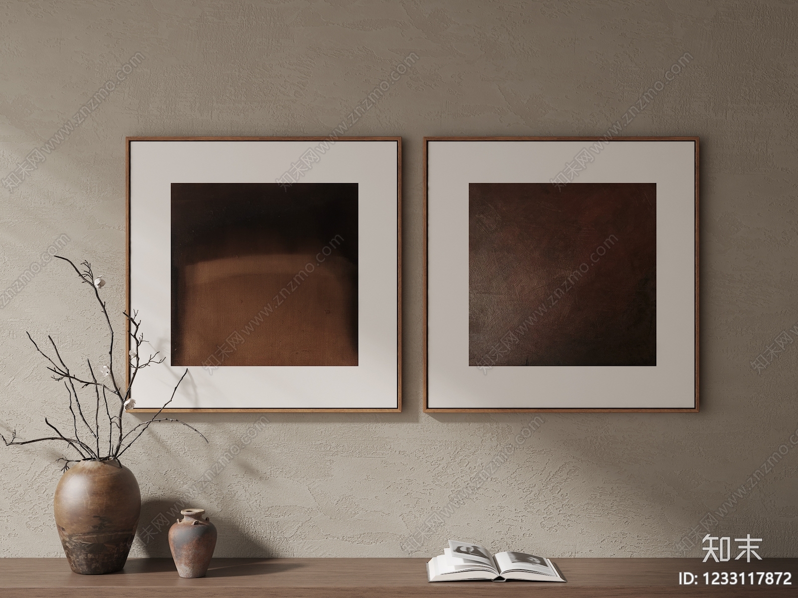 侘寂抽象挂画3D模型下载【ID:1233117872】
