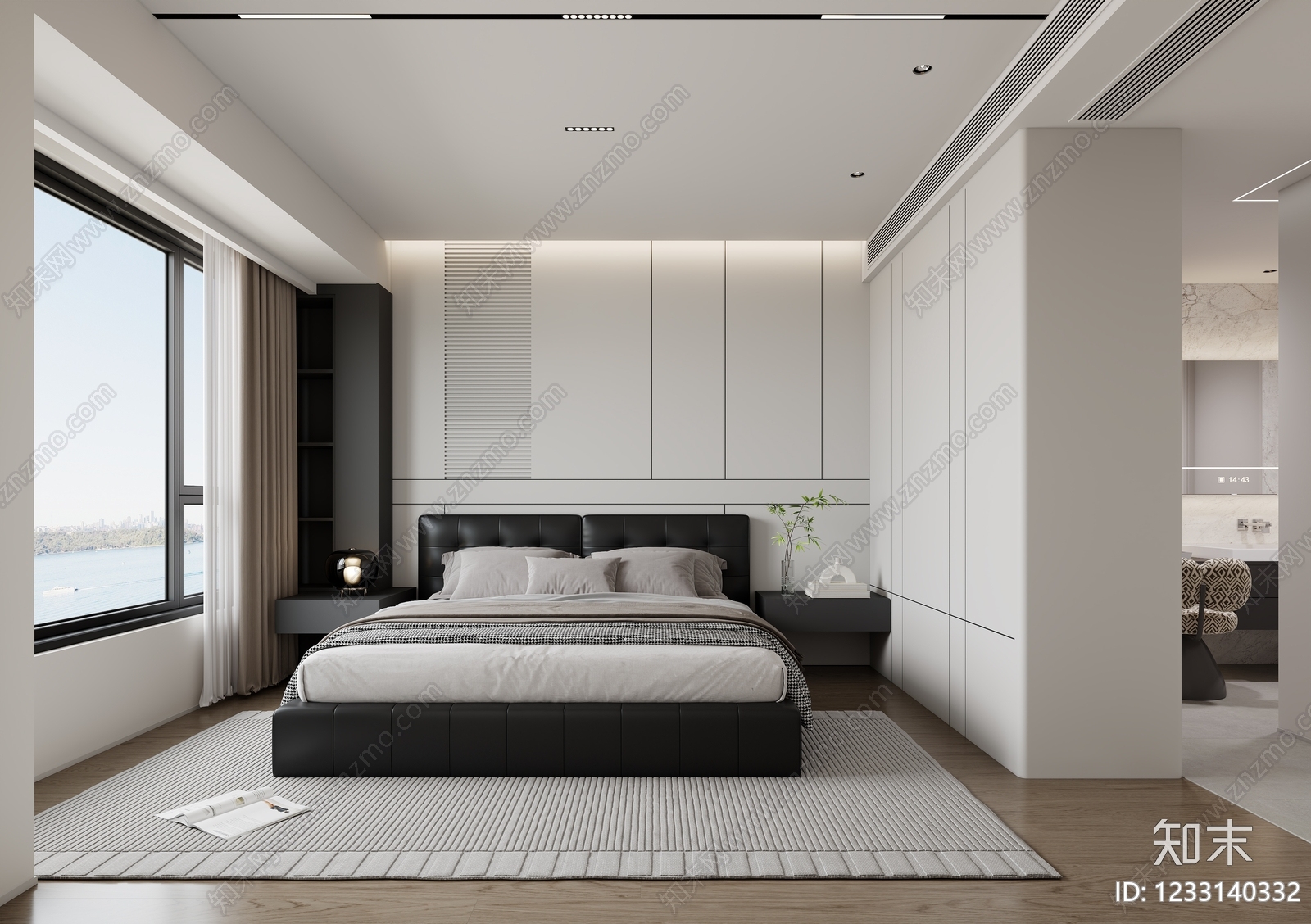 意式极简主卧3D模型下载【ID:1233140332】