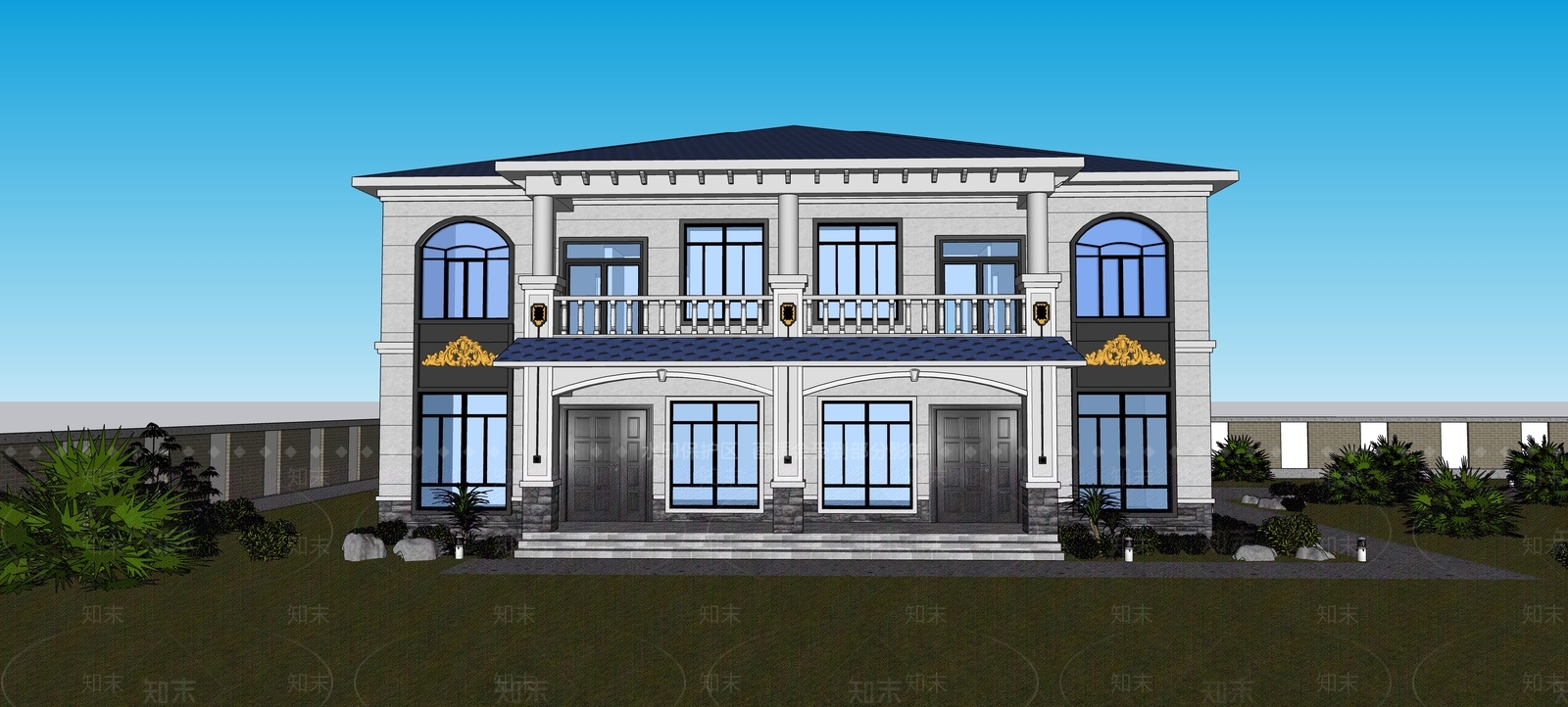 欧式乡村民房SU模型下载【ID:1233143042】