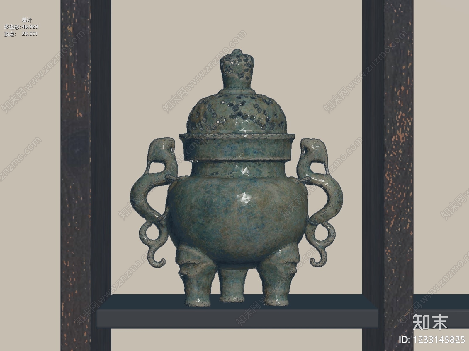 中式罐子3D模型下载【ID:1233145825】