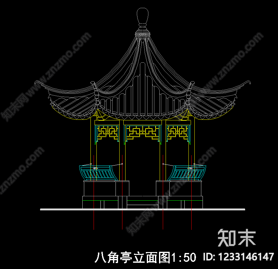 仿古建筑cad施工图下载【ID:1233146147】