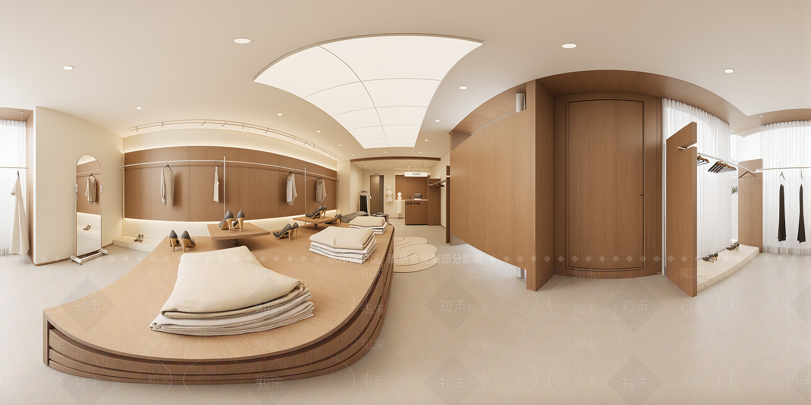 奶油风服装店SU模型下载【ID:1233149836】