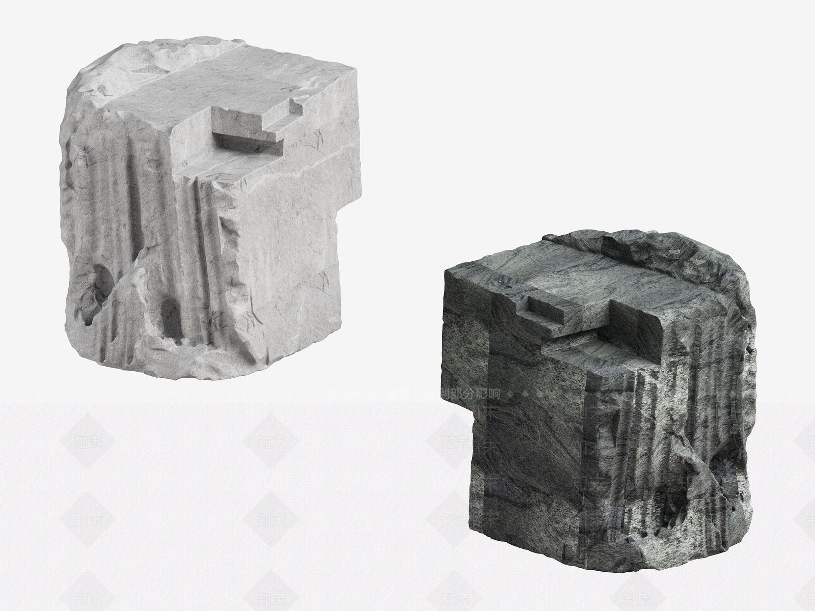 侘寂石头3D模型下载【ID:1233150881】