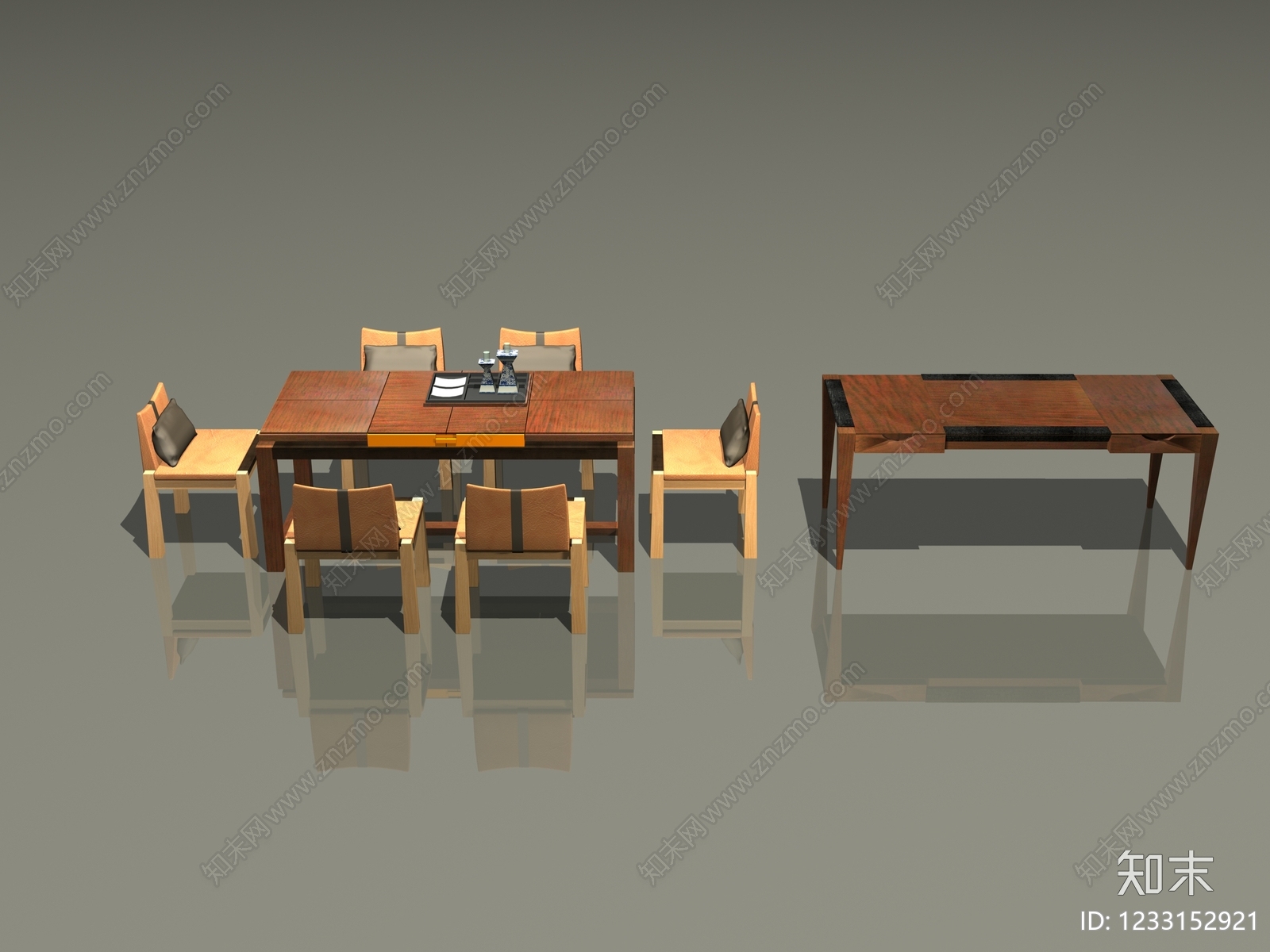 新中式茶桌椅3D模型下载【ID:1233152921】