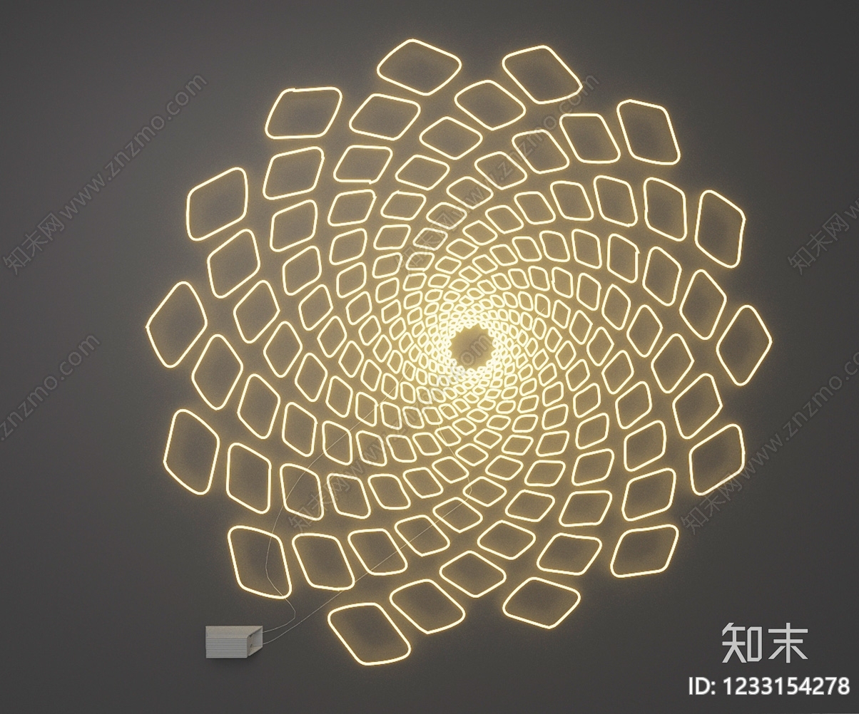 极简霓虹灯SU模型下载【ID:1233154278】