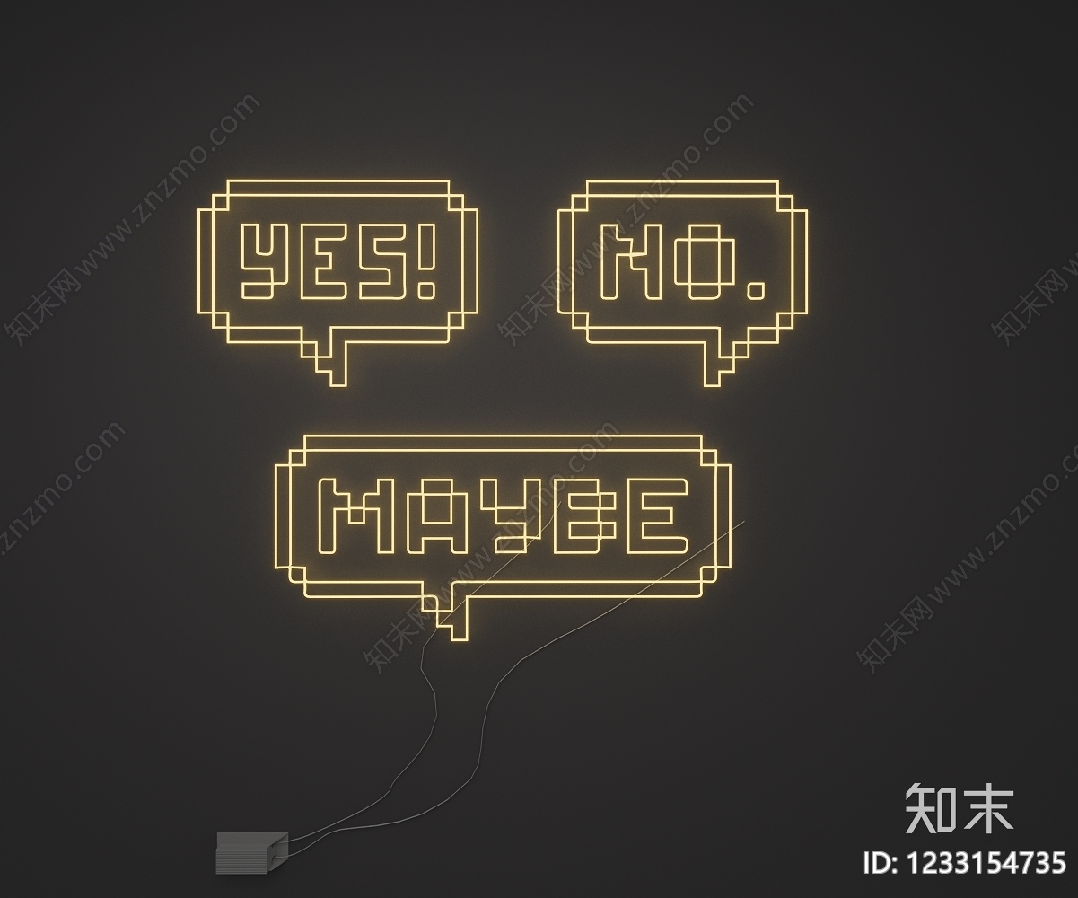 赛博朋克风霓虹灯SU模型下载【ID:1233154735】