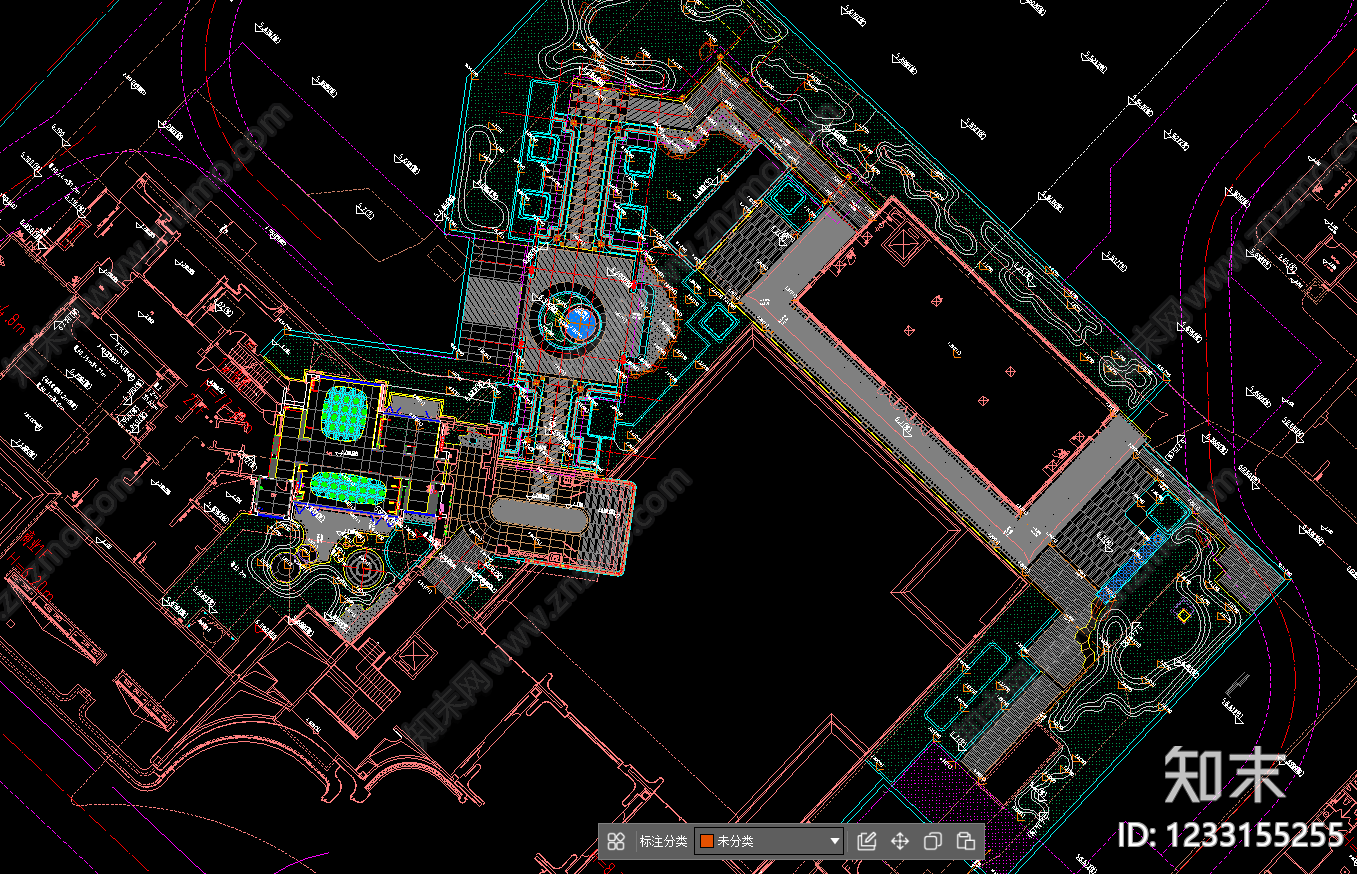 示范区景观cad施工图下载【ID:1233155255】