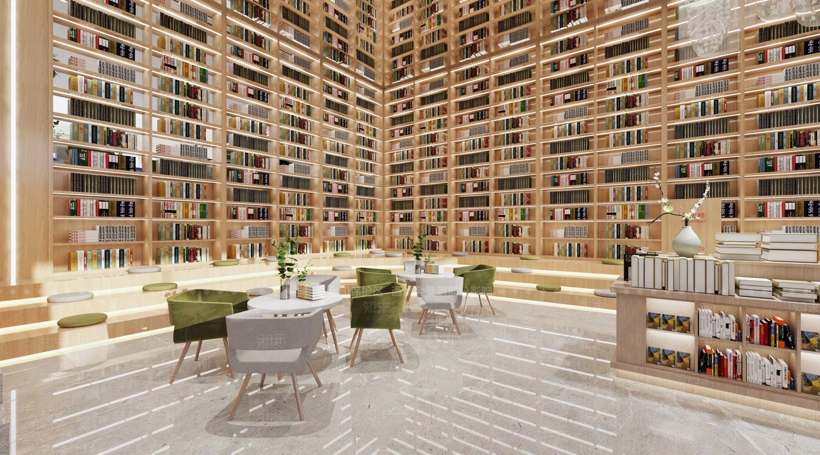原木风书店3D模型下载【ID:1233159205】
