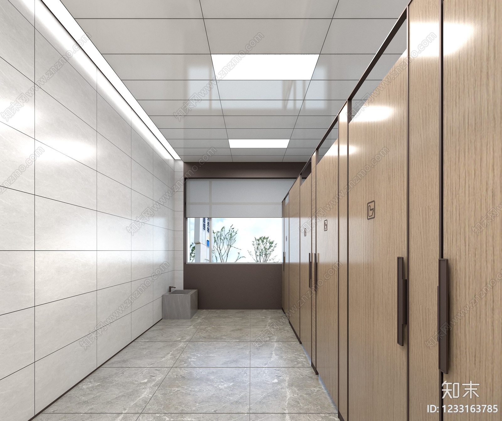 现代简约公共卫生间3D模型下载【ID:1233163785】