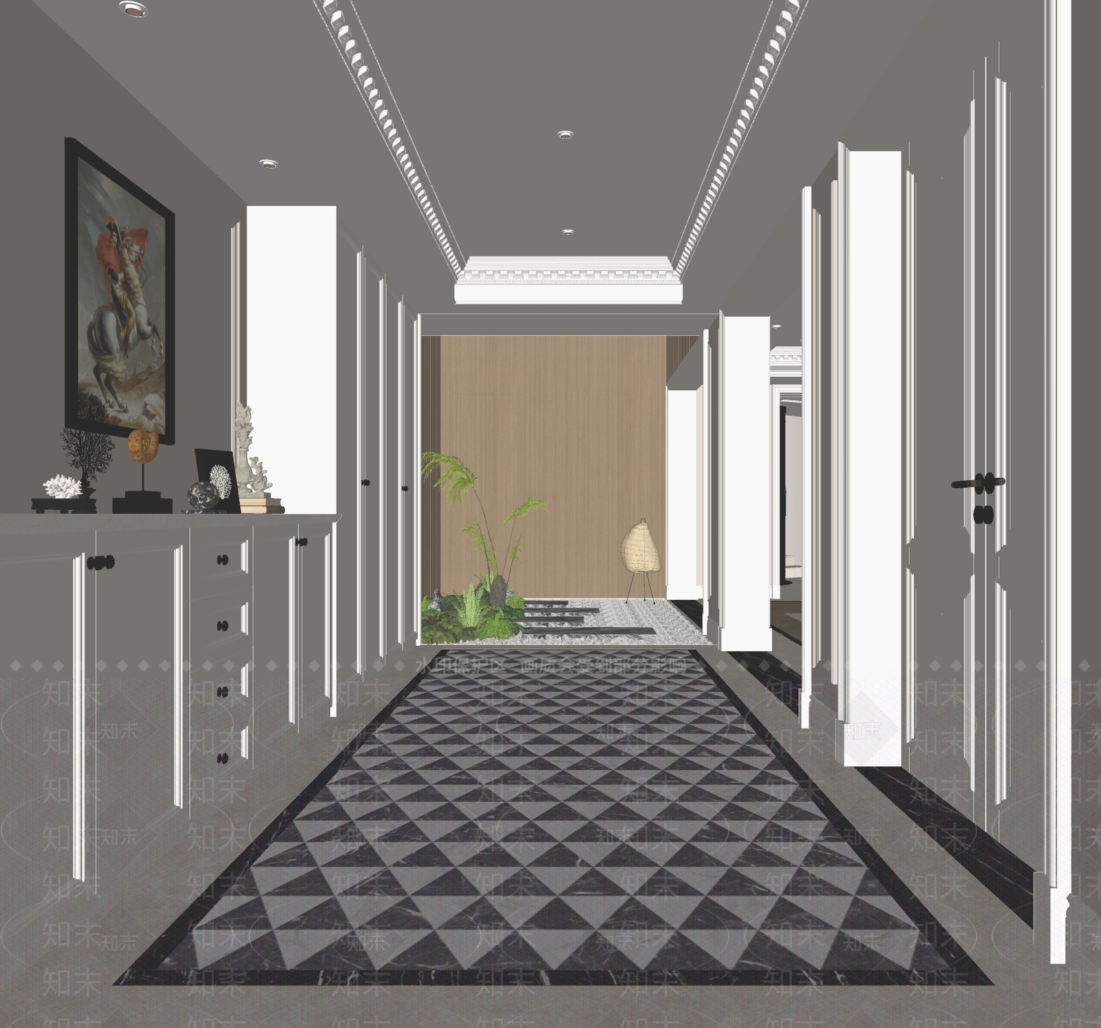 法式玄关SU模型下载【ID:1233163703】