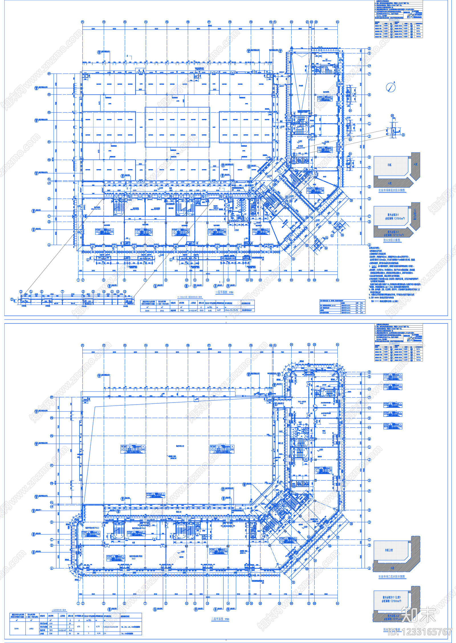 农贸市场建筑cad施工图下载【ID:1233165767】