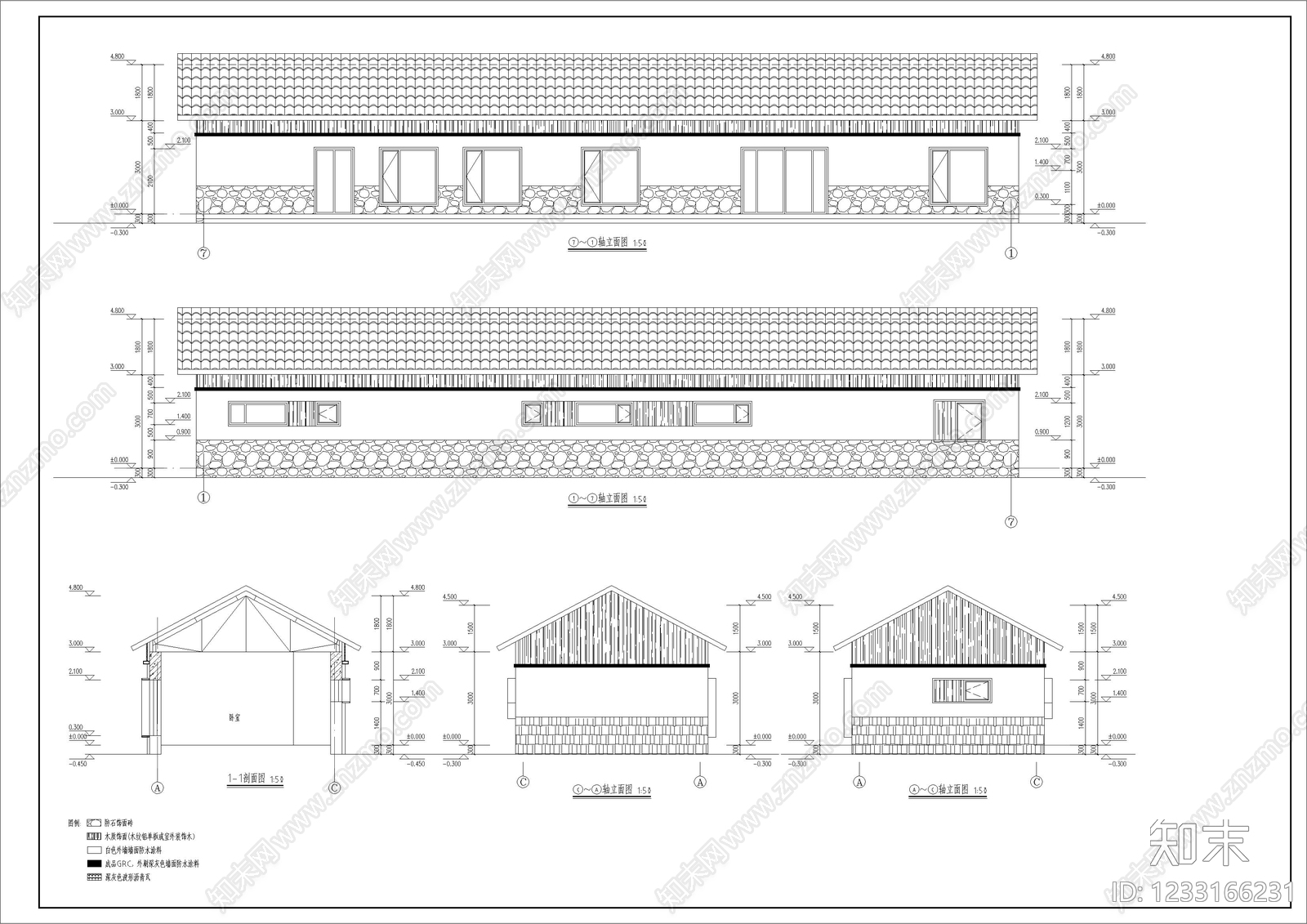居住建筑cad施工图下载【ID:1233166231】