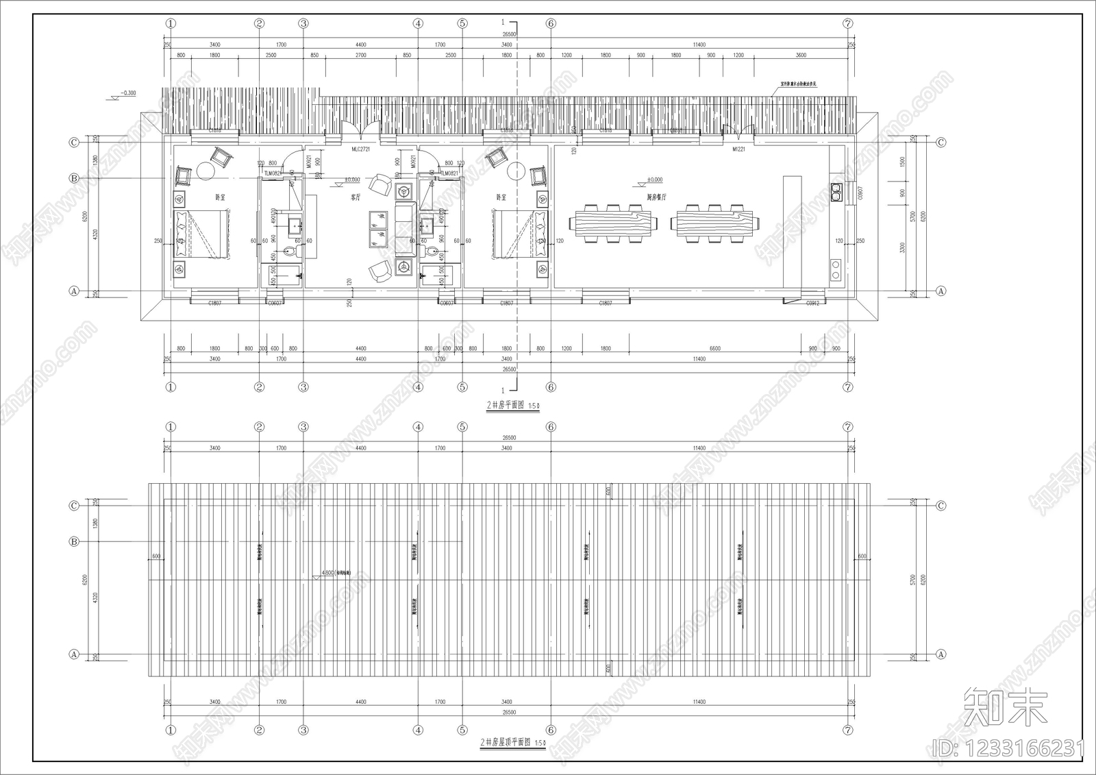 居住建筑cad施工图下载【ID:1233166231】