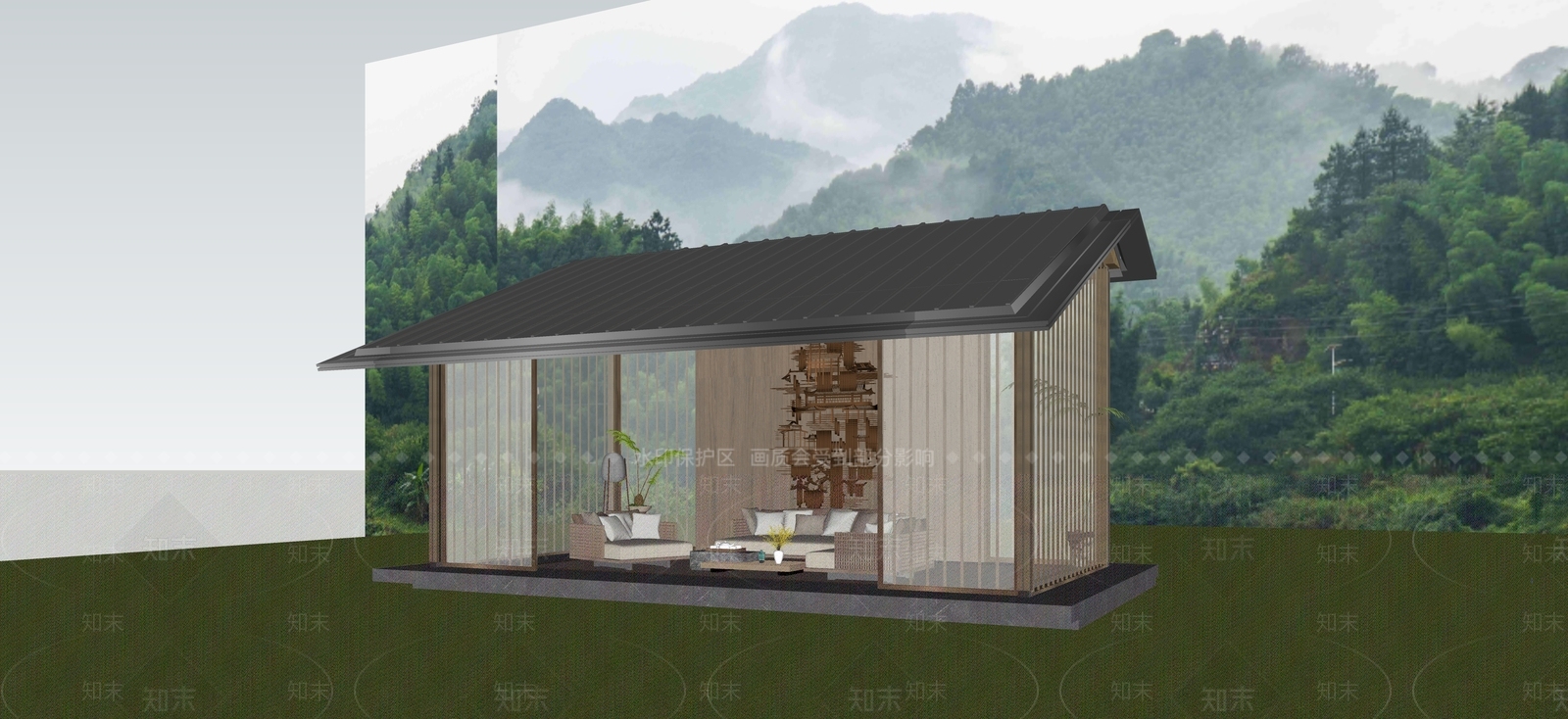 新中式亭子SU模型下载【ID:1233166717】