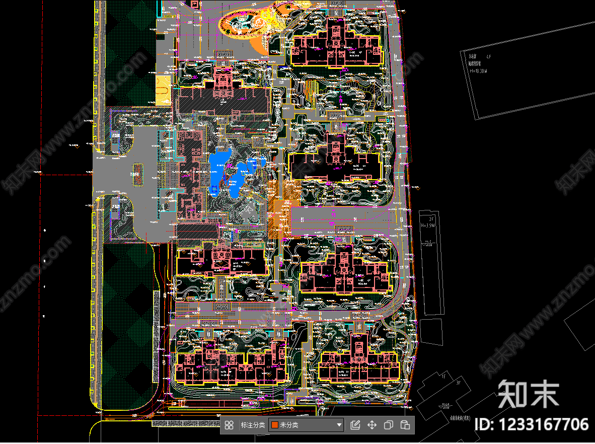 示范区景观cad施工图下载【ID:1233167706】
