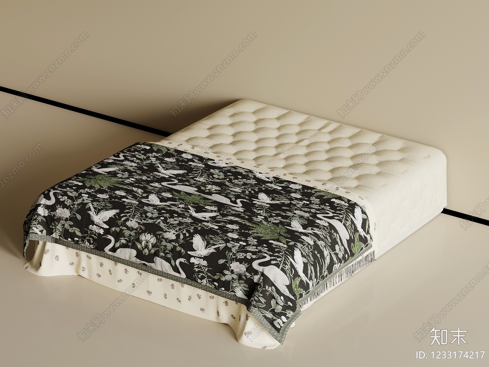 奶油风床品3D模型下载【ID:1233174217】