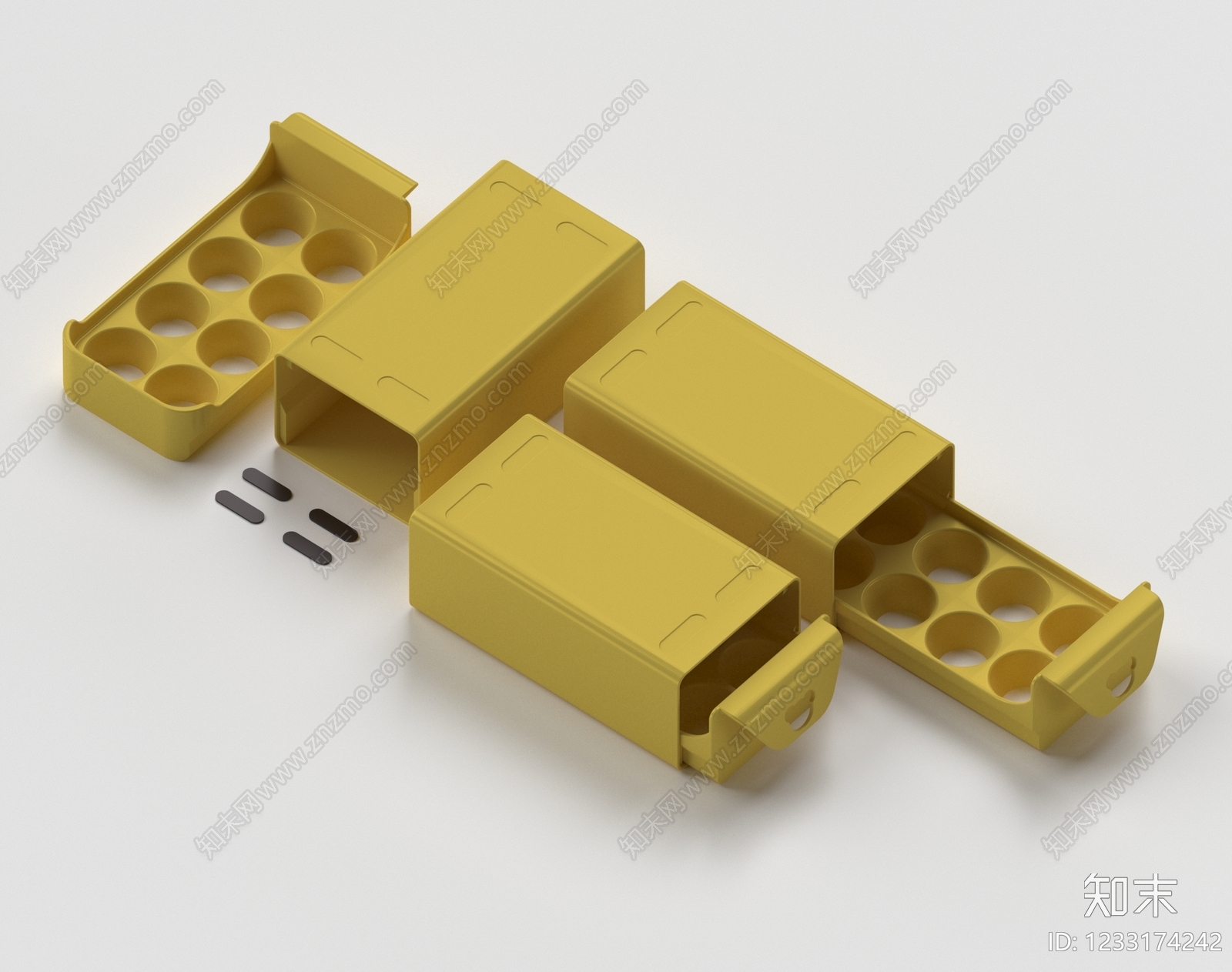 极简盒子3D模型渲染效果图