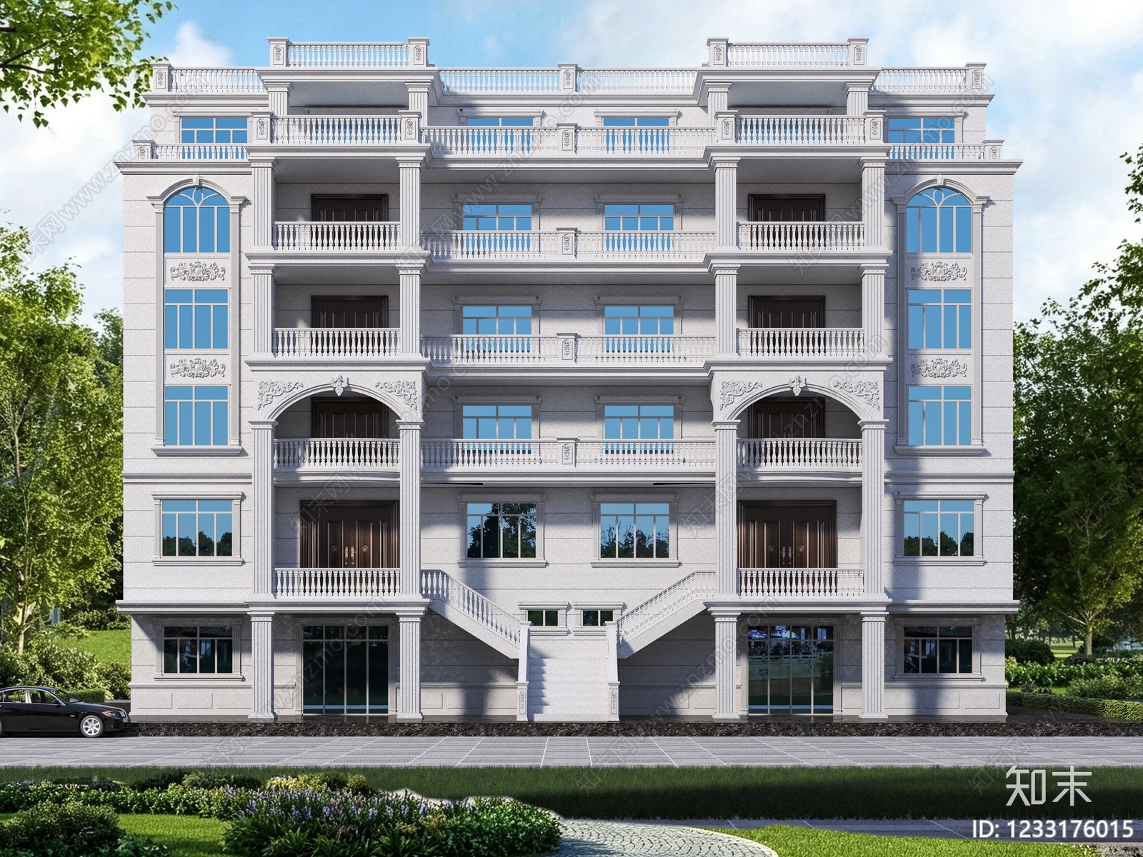 欧式其他住宅外观3D模型下载【ID:1233176015】