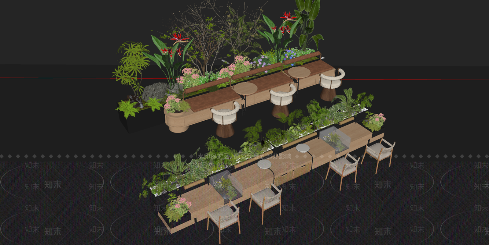 原木风垂直绿化SU模型下载【ID:1233178349】